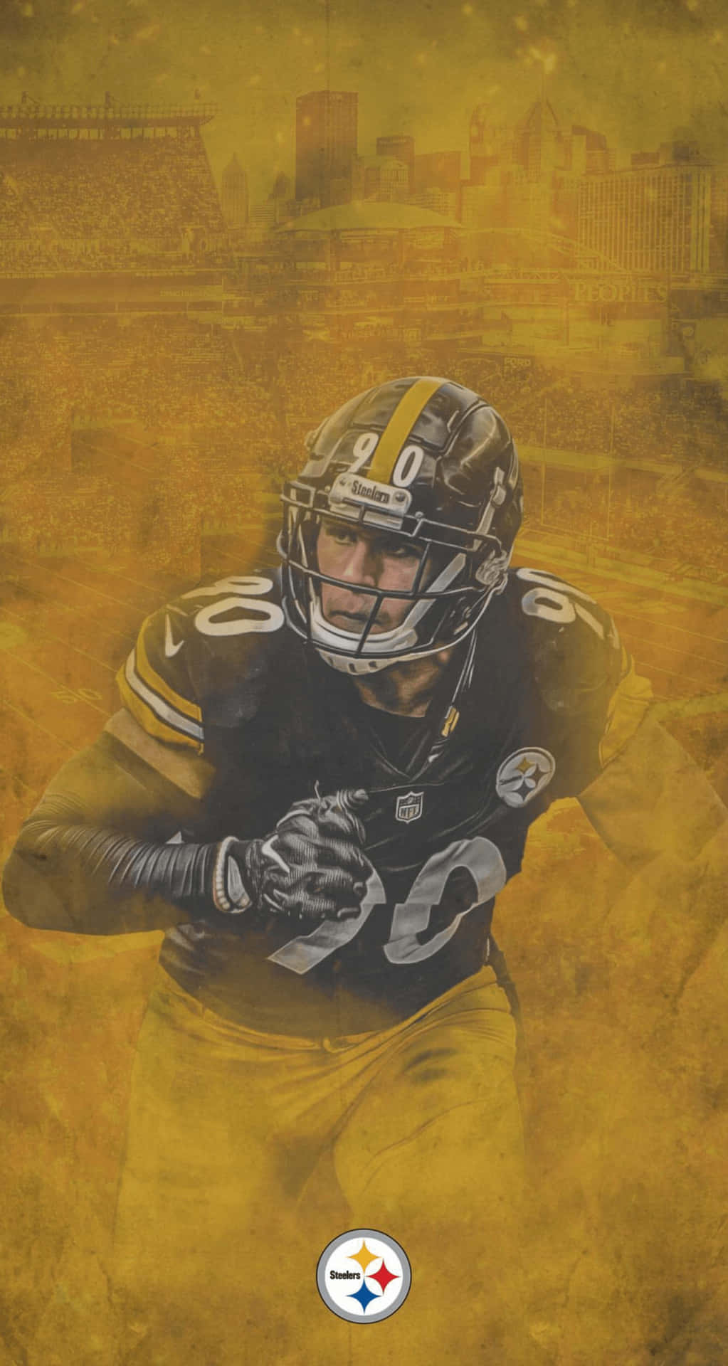 Download Pittsburgh Steelers' T.J. Watt in action Wallpaper