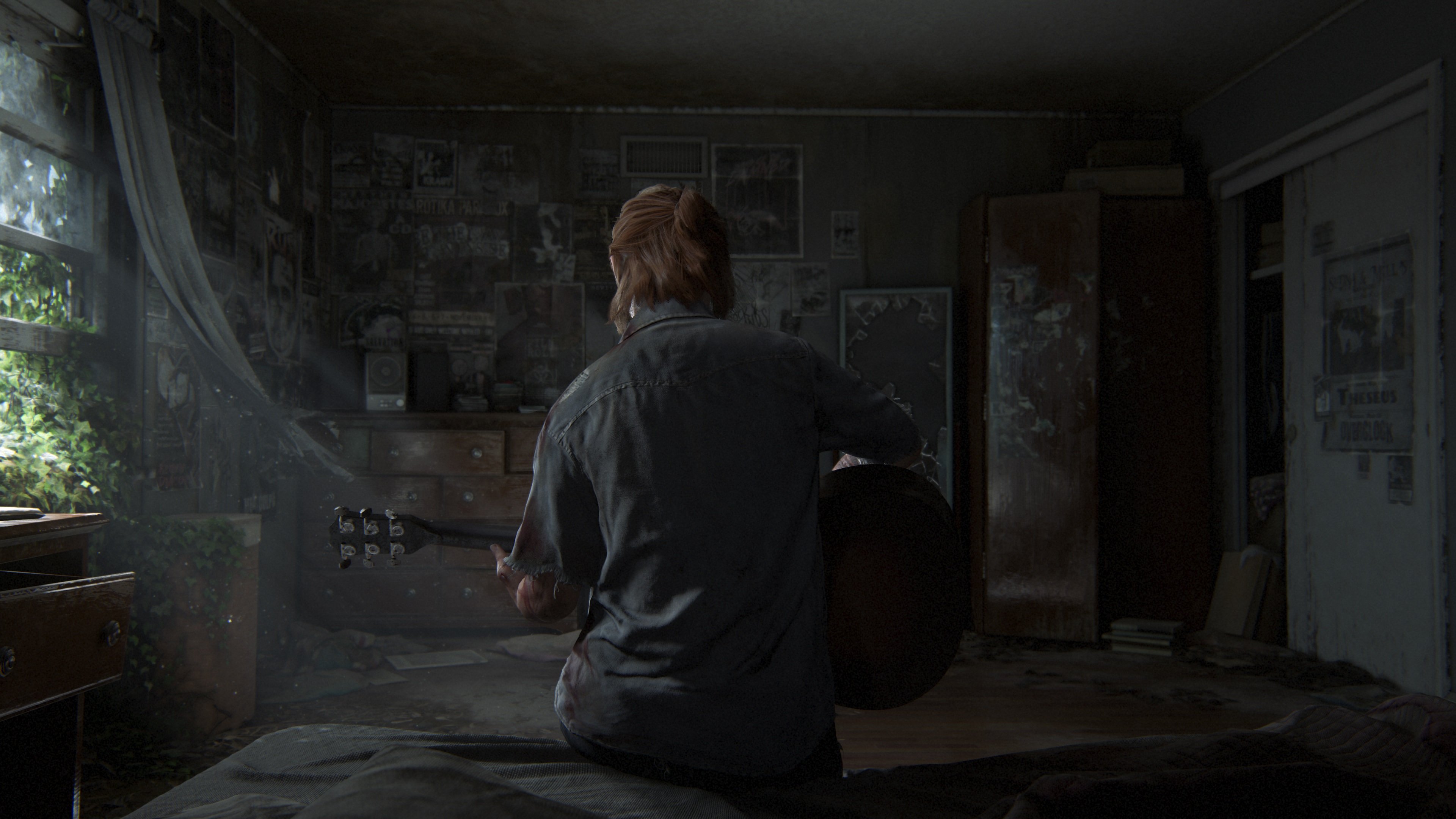Photos The Last of Us 2 Guitar Ellie Games Back view 3840x2160
