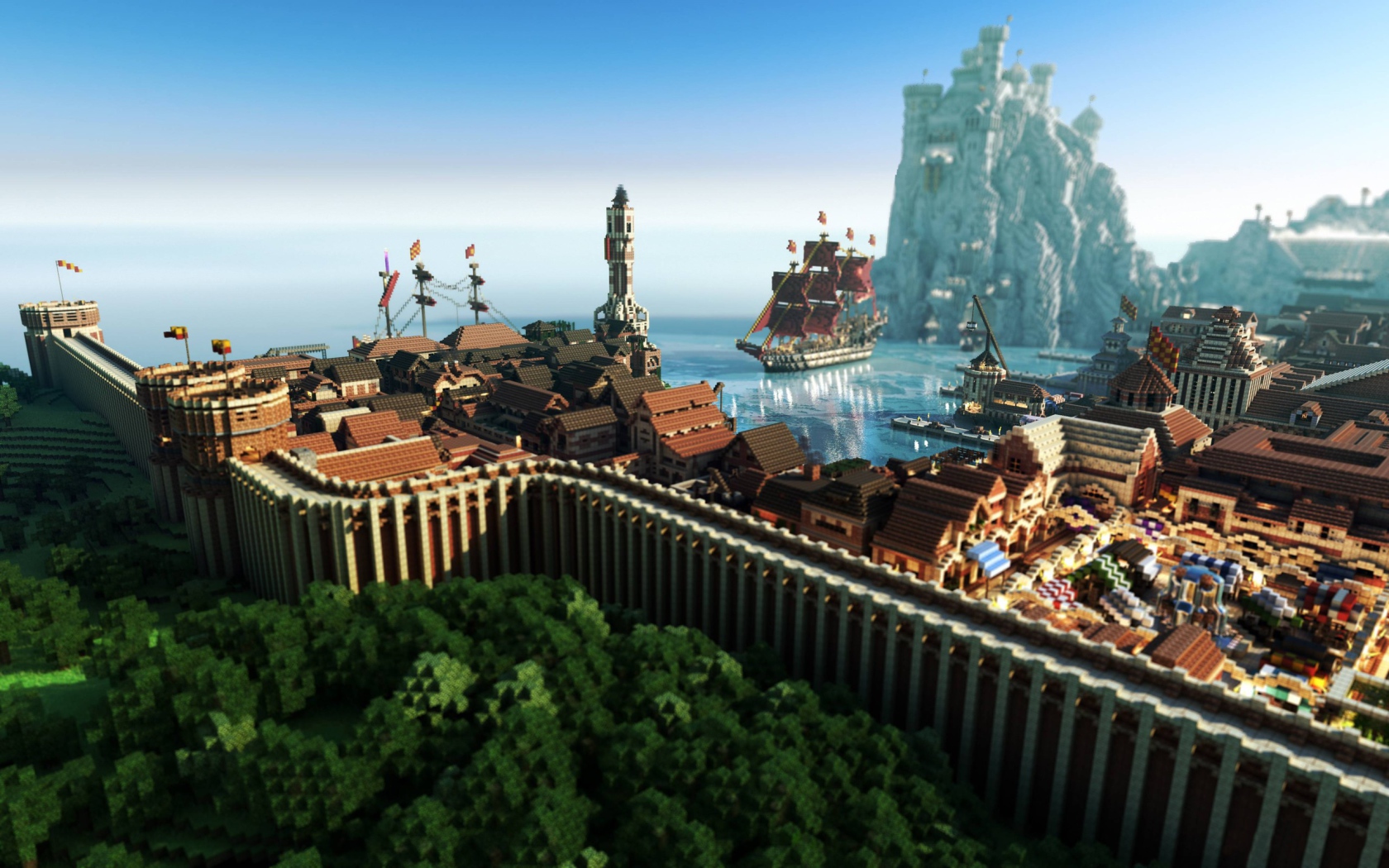The ancient port of the game Minecraft Desktop wallpaper 1680x1050