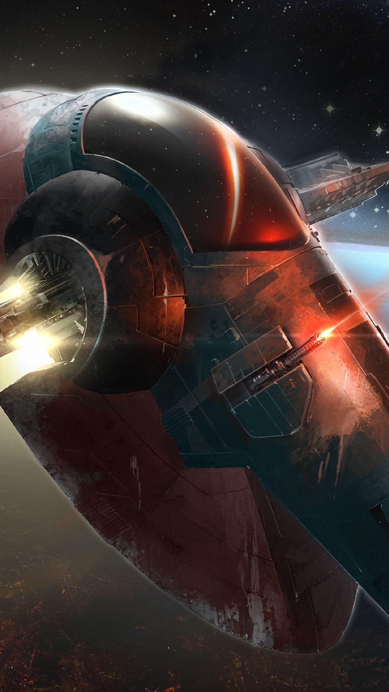 Slave I crop for a phone wallpaper. I've been trying to find a Firespray wallpaper I like and really like this. I thought I would share