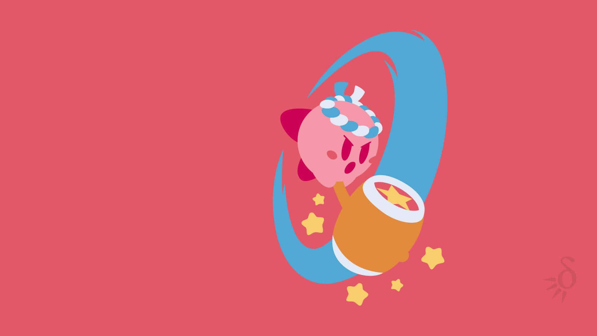 Download Kirby Sleepingon Crescent Moon Wallpaper