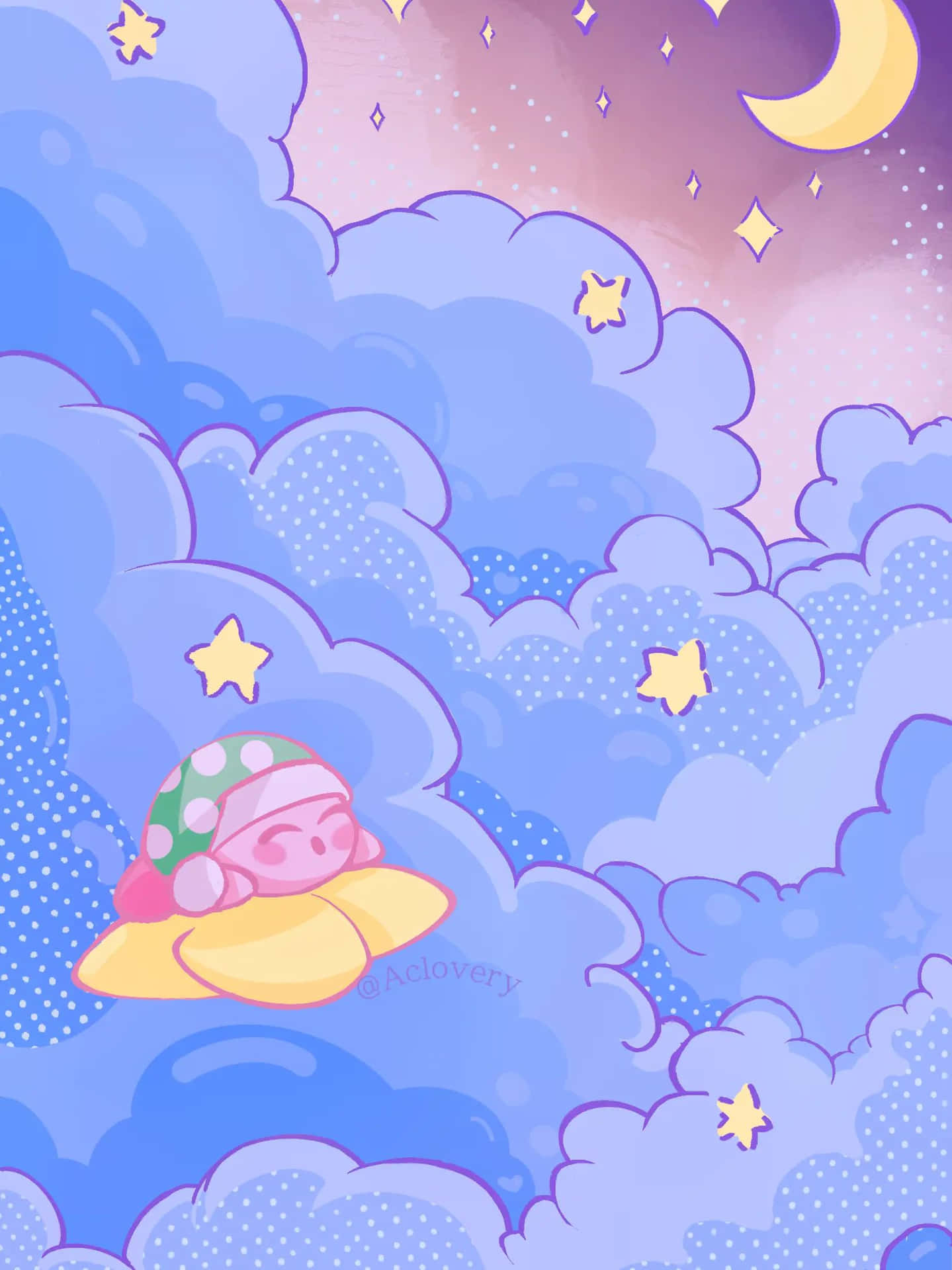 Download Dreamy Kirby Night Sky Wallpaper