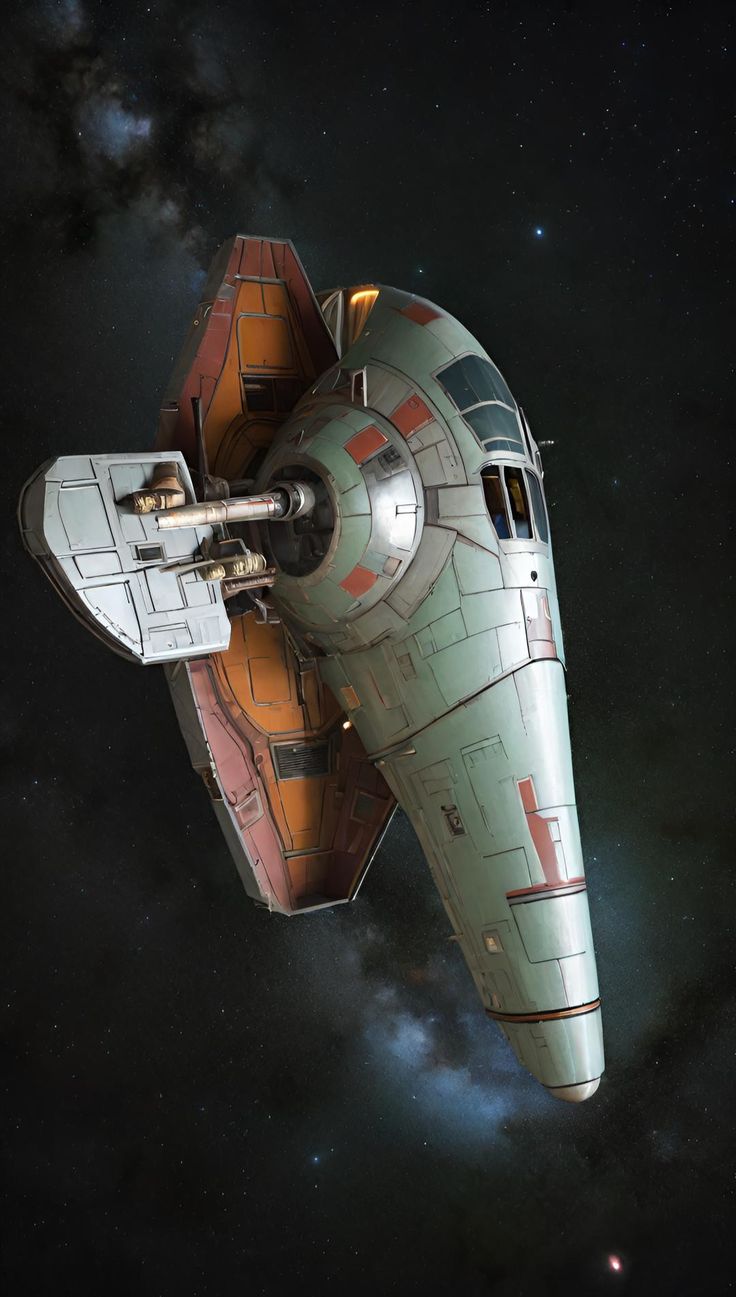Slave 1 Boba Fett Ship Stat Wars Wallpaper Digital Art Design