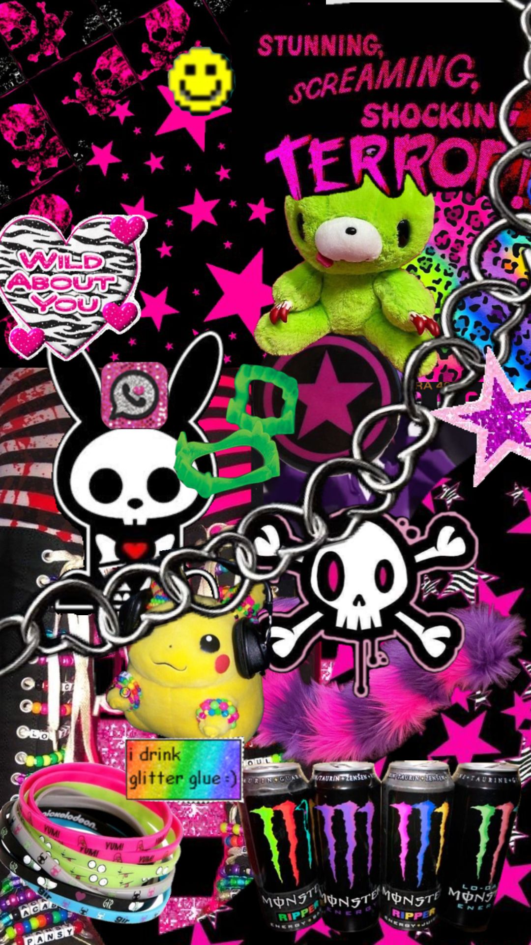 scene #scenemo #emo s #nostalgia #ninathekiller #creepypasta #edgy #scenecore #wallpaper #cute #neon #pink