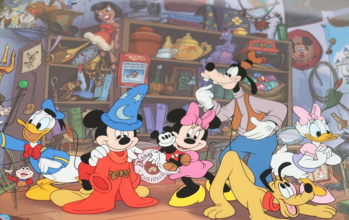 Walt Disney Cel Fond Memories of Mickey & Friends Minnie Donald Framed 17 x 14