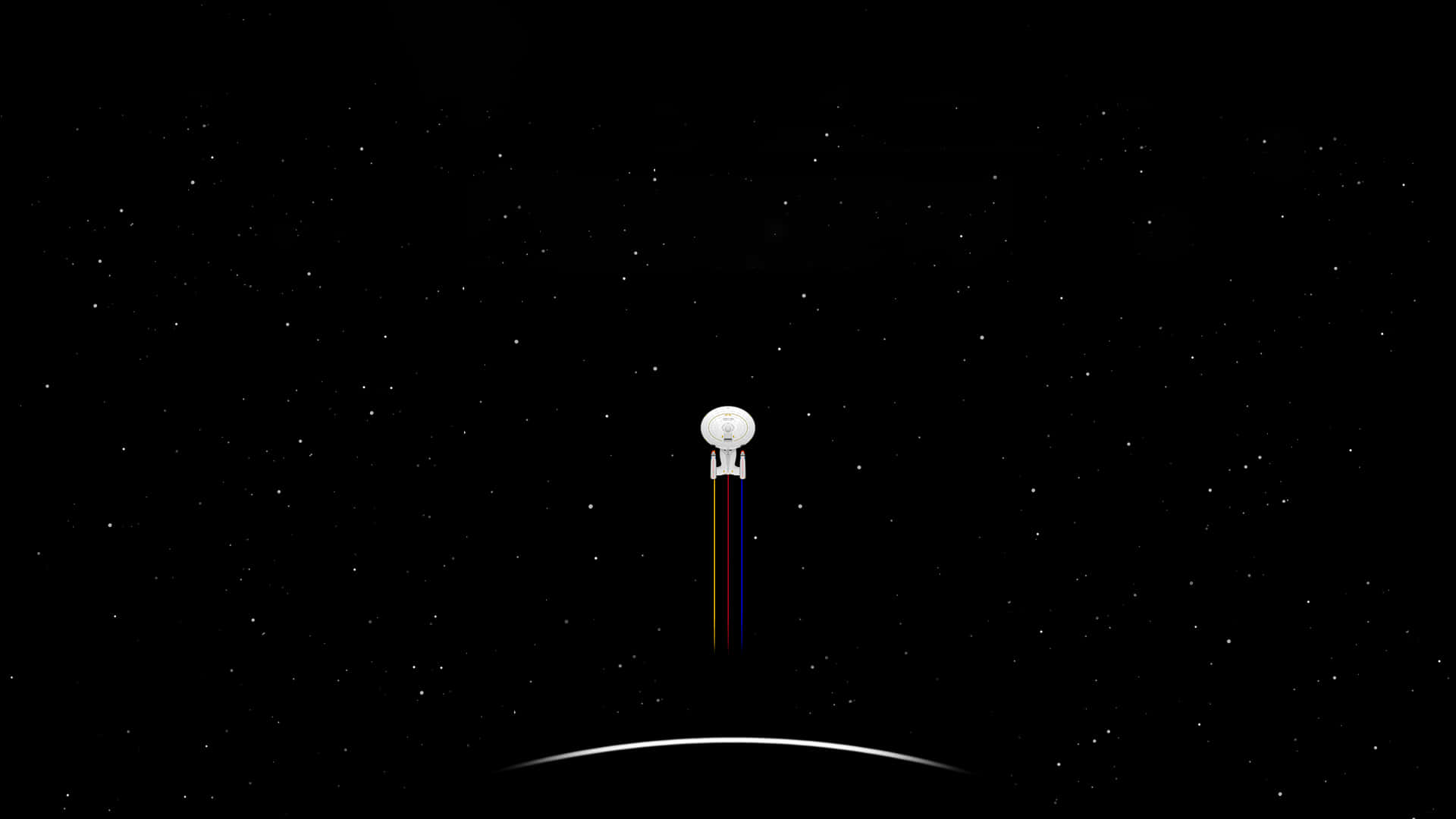 Download 4K image of deep space void lit from behind by bright stars Wallpaper