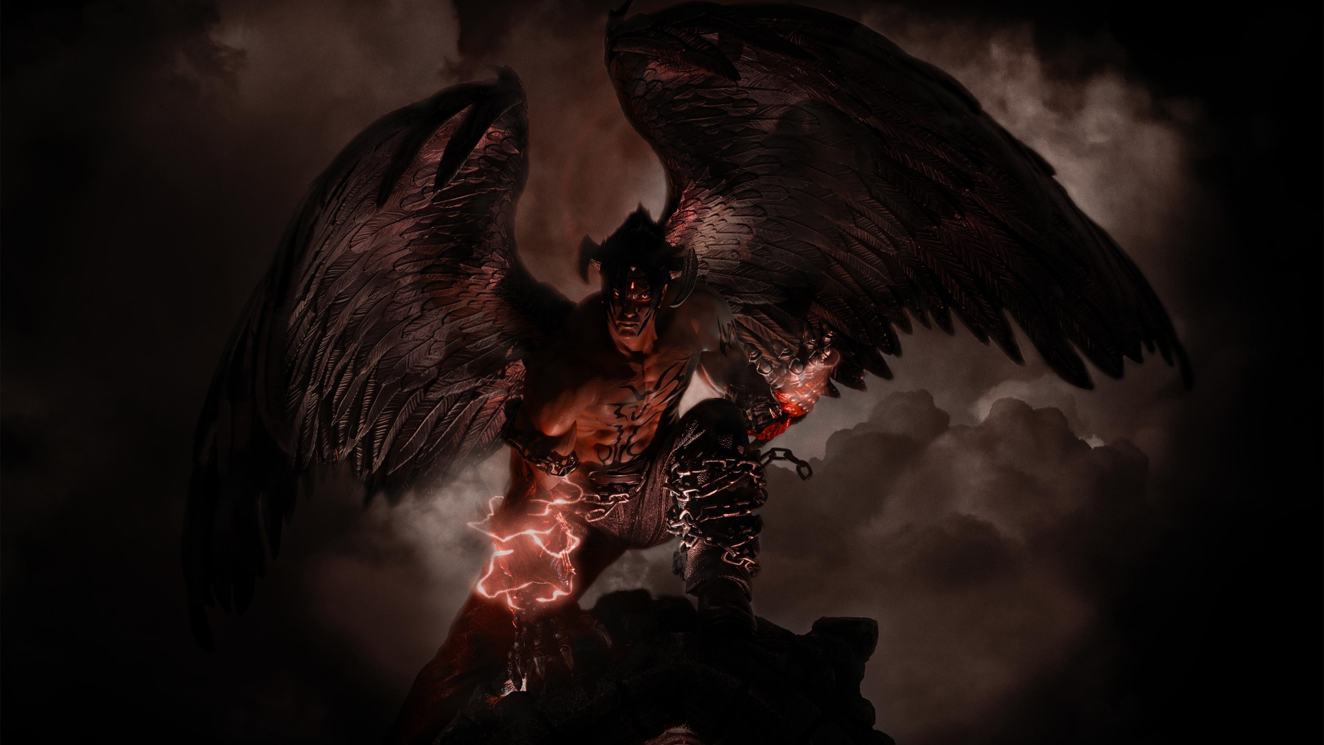 Tekken 7 Wallpaper 4K, Devil Jin, Dark abstract