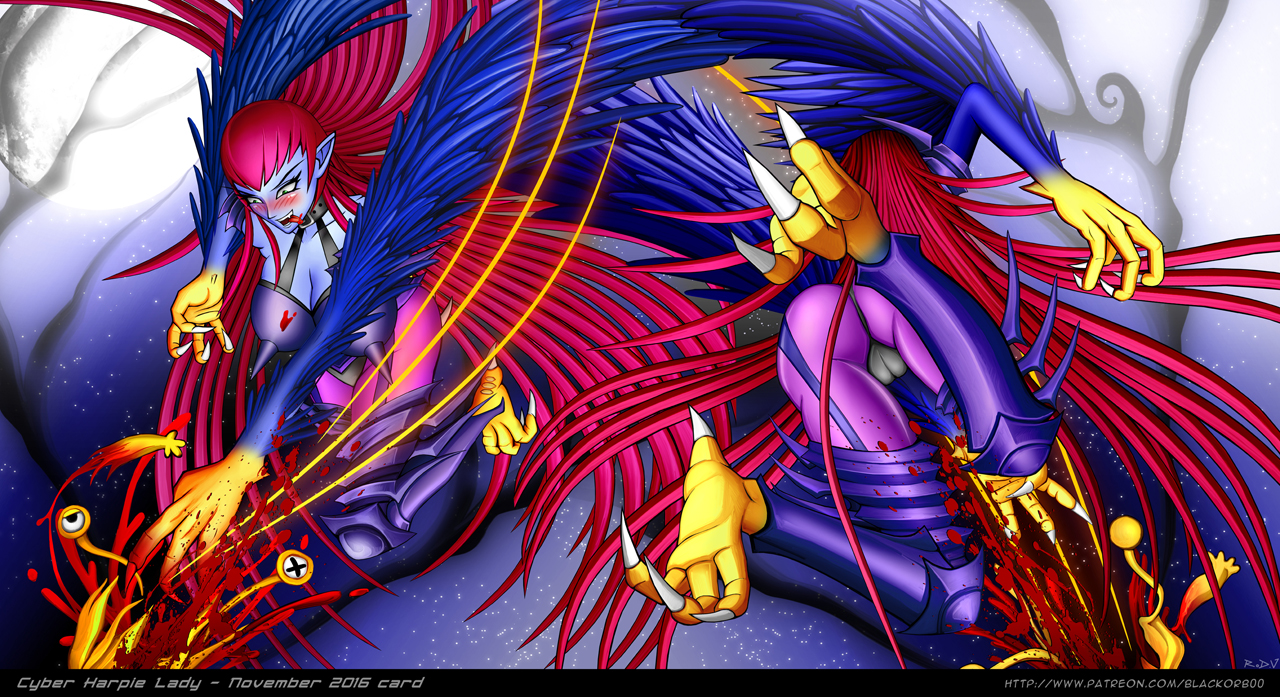 Cyber Harpie Lady 02 color by blackorb00 - Fur Affinity [dot] net