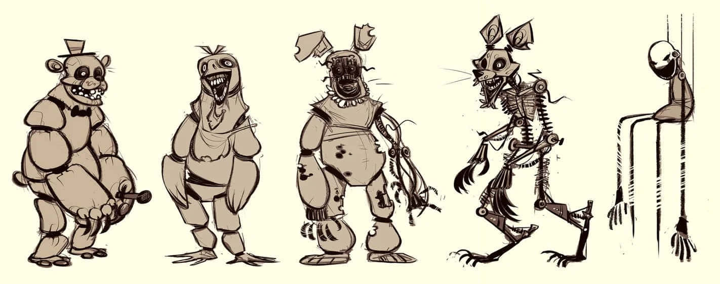 Download Creepy FNAF Characters Drawing Picture