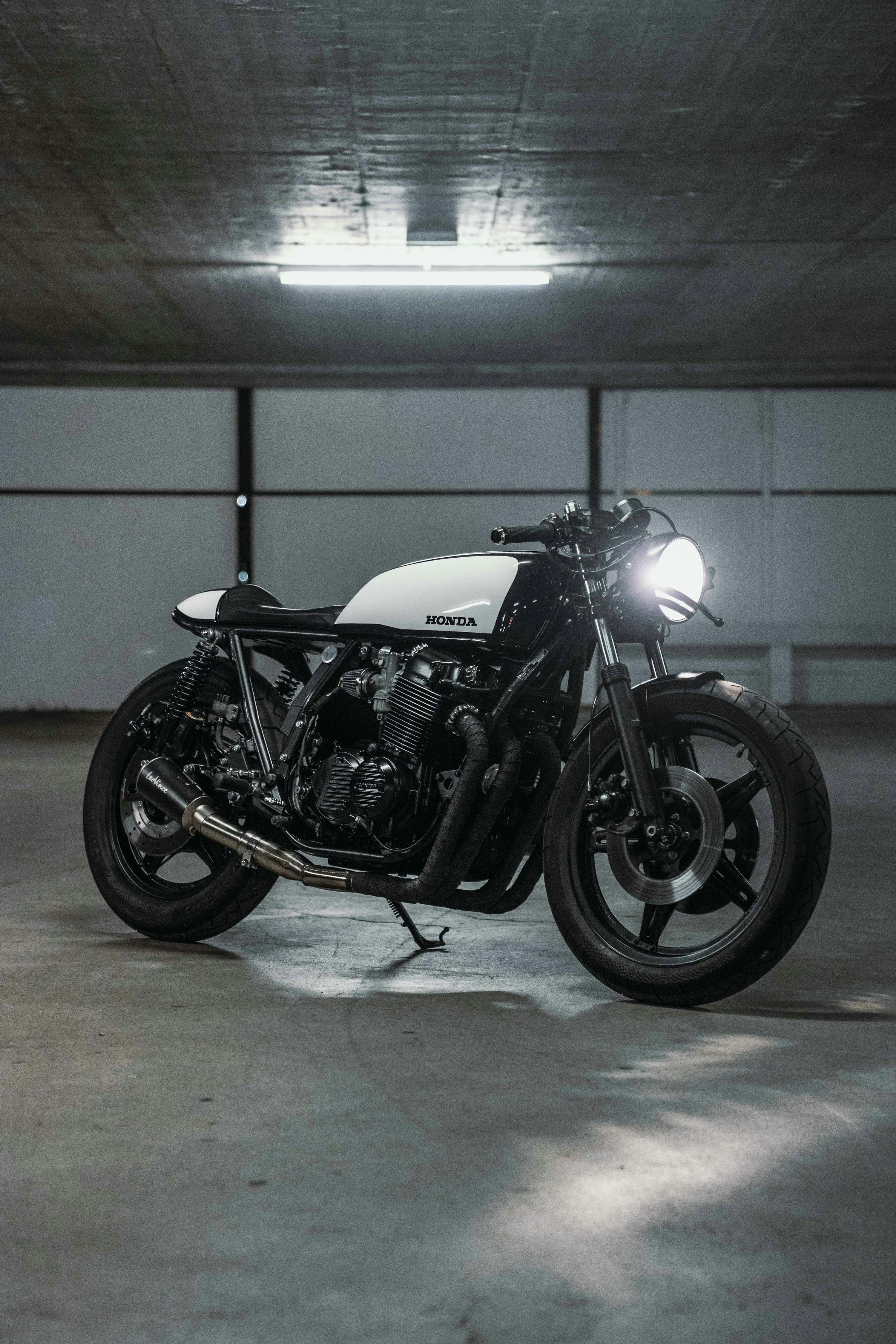 Black and white motorcycle photo