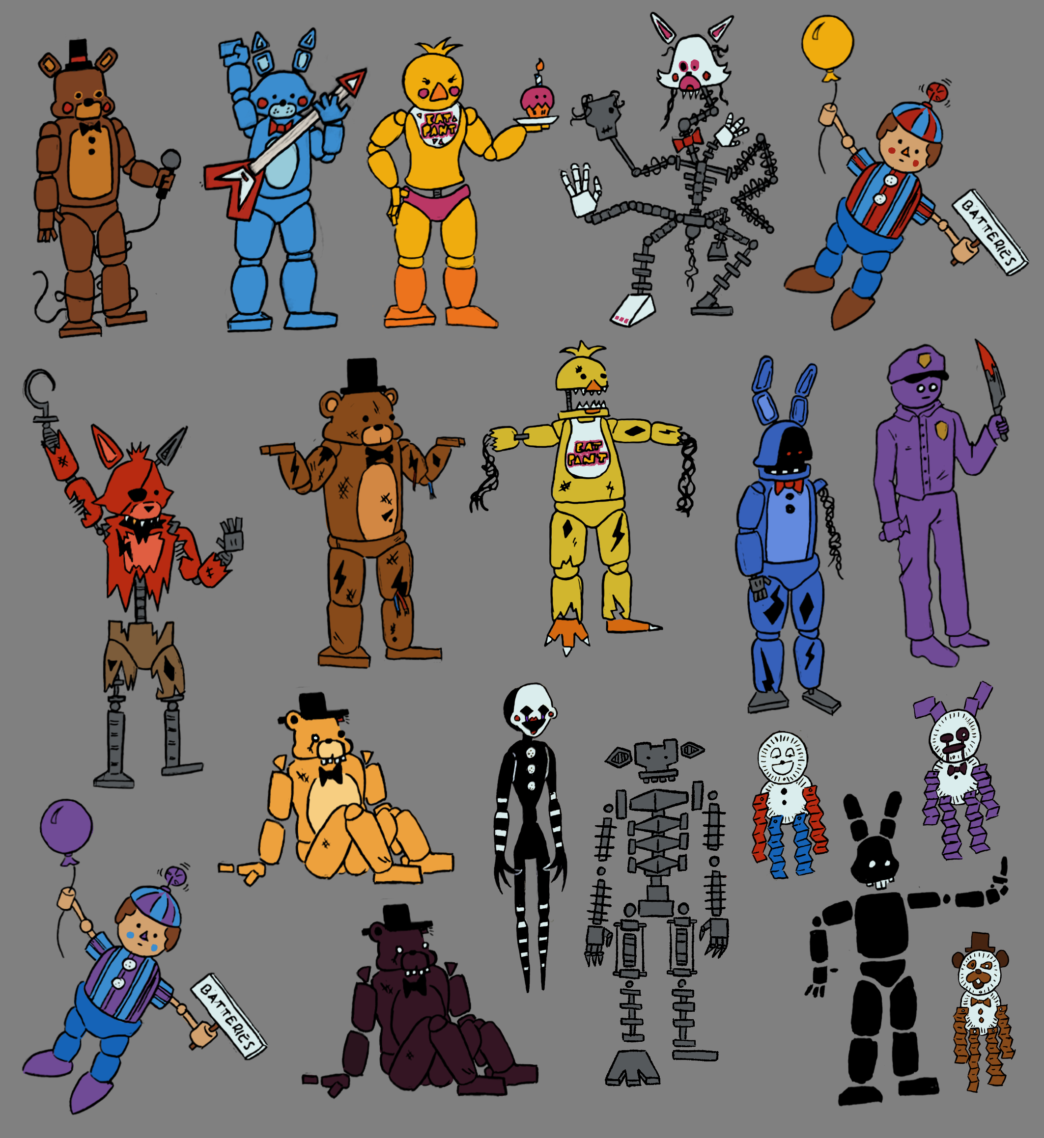 FNaFrs (almost) Every FNaF Character