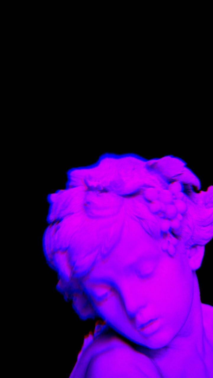 Download Black And Purple Aesthetic Statue Wallpaper