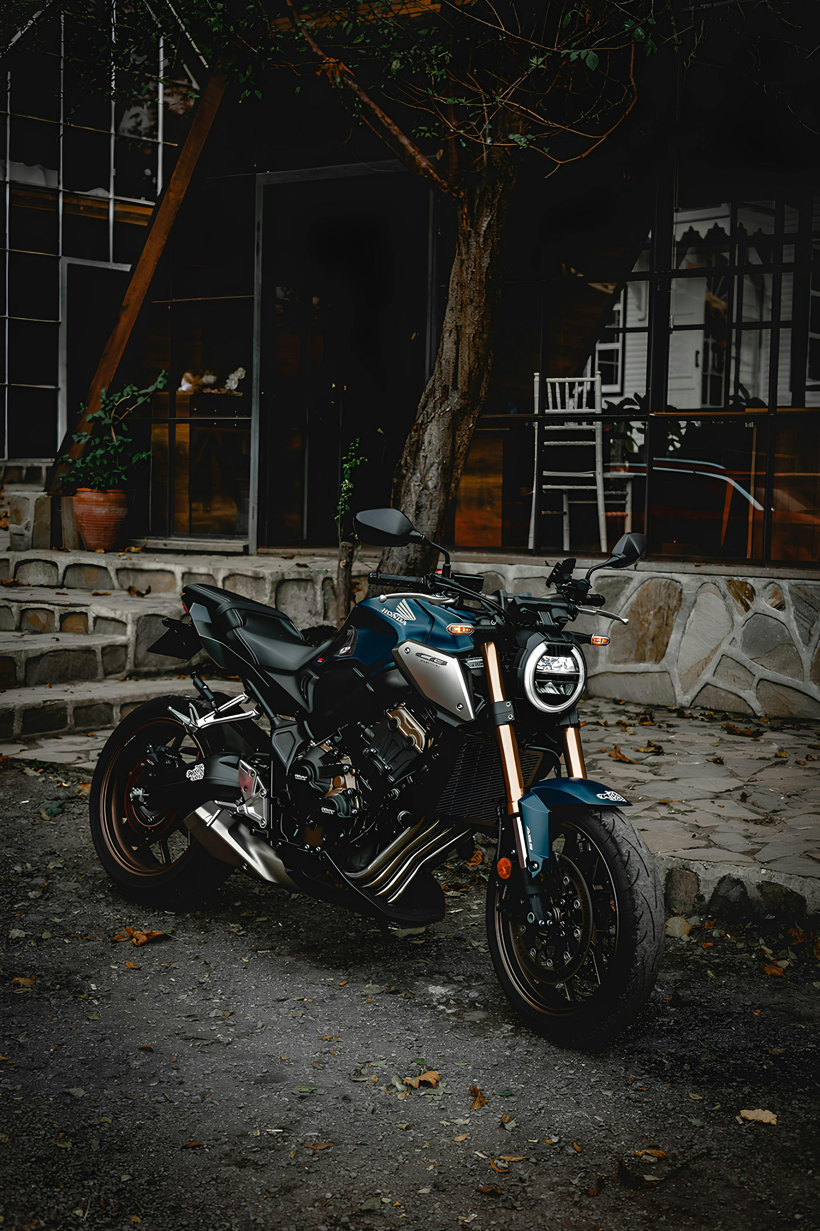 Honda CB 650R on Sidewalk · Free
