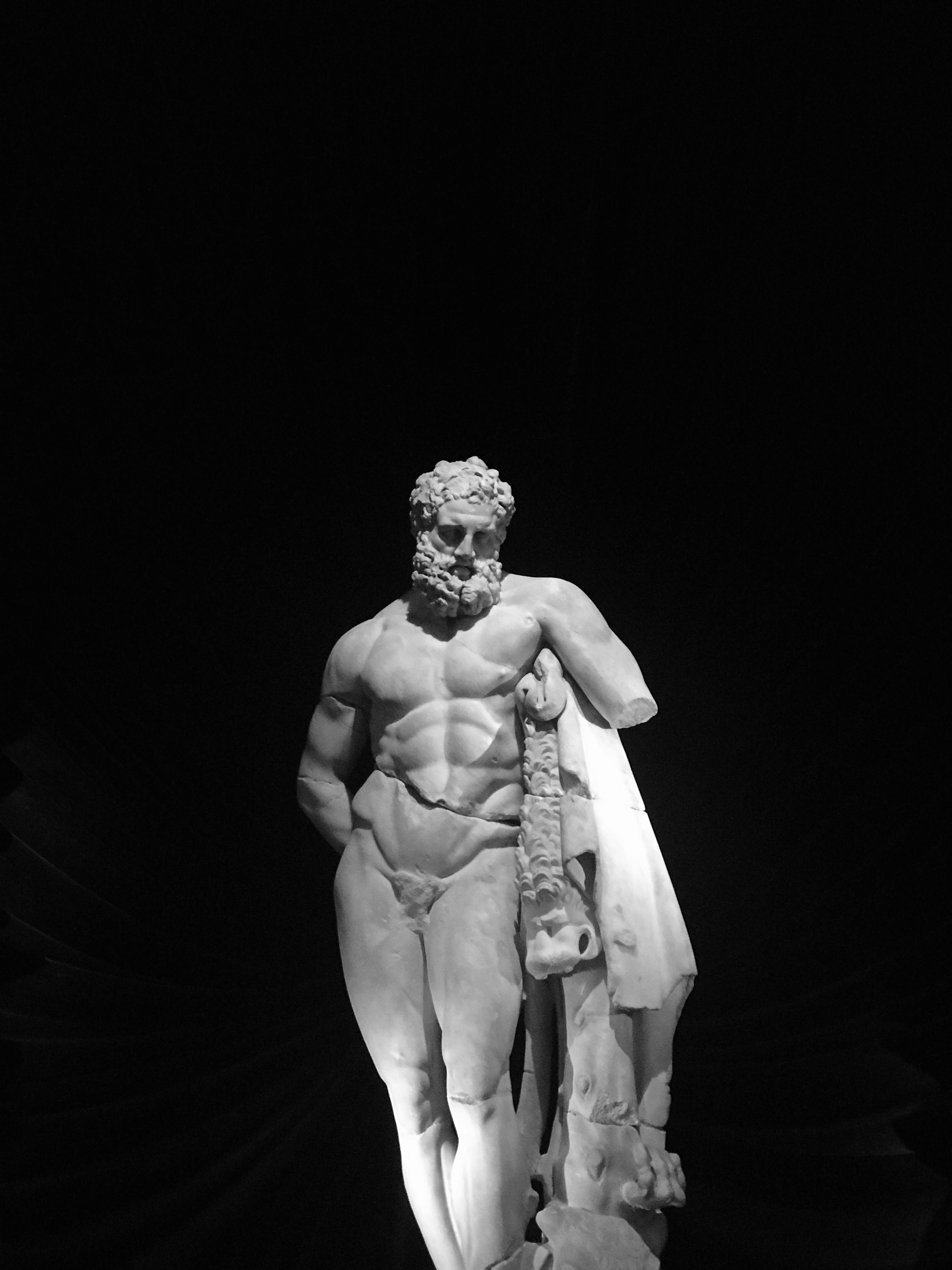 Grayscale Photo of Greek Statue · Free