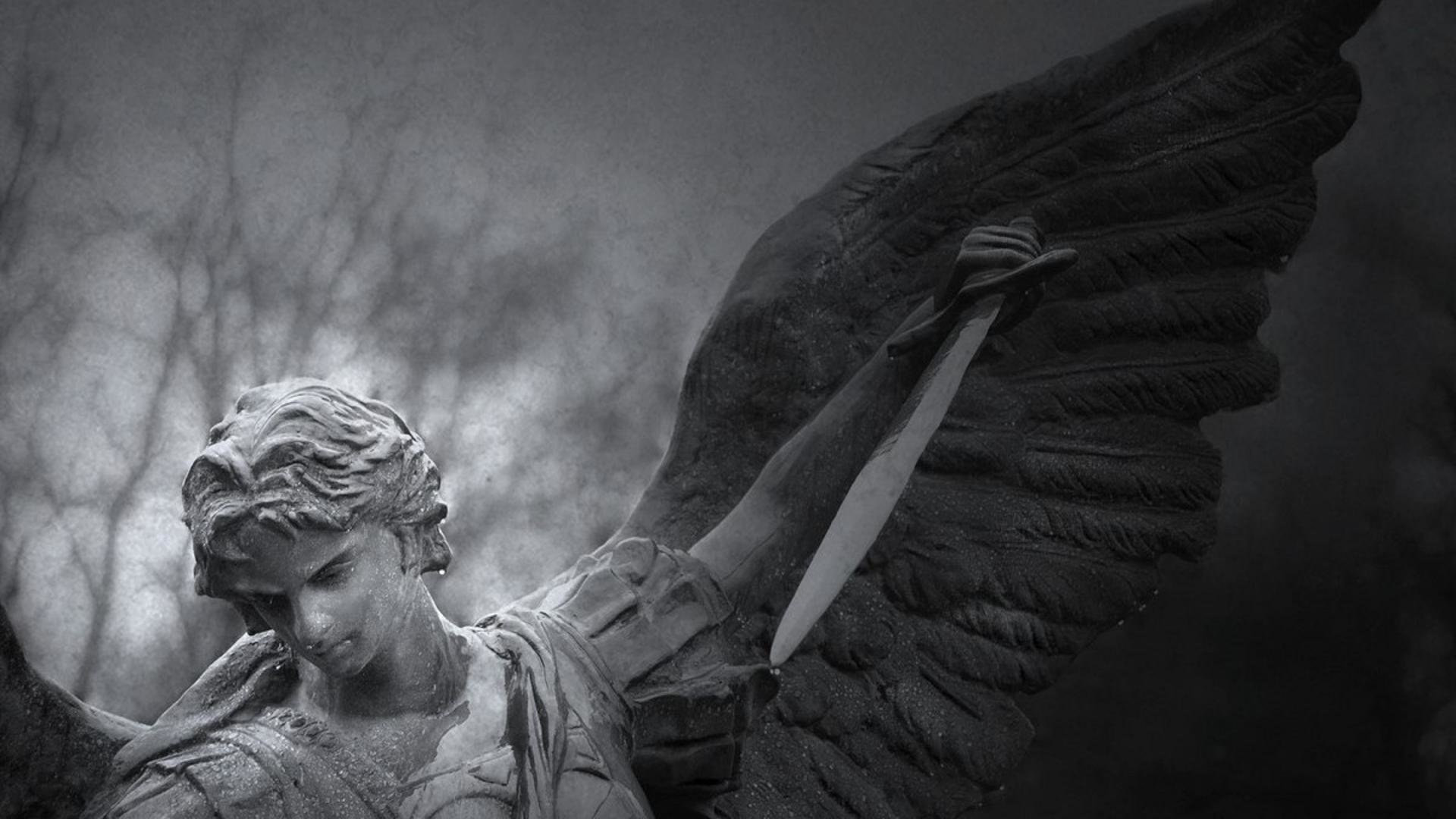 Angel Statue Ancient Widescreen Wallpaper 96879