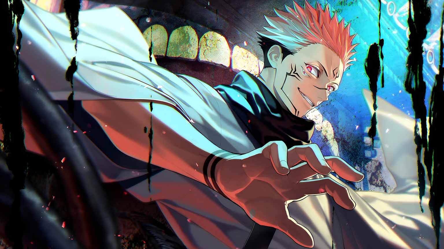 Jujutsu Kaisen Sukuna Malevolent Shrine Power Wallpaper 4k