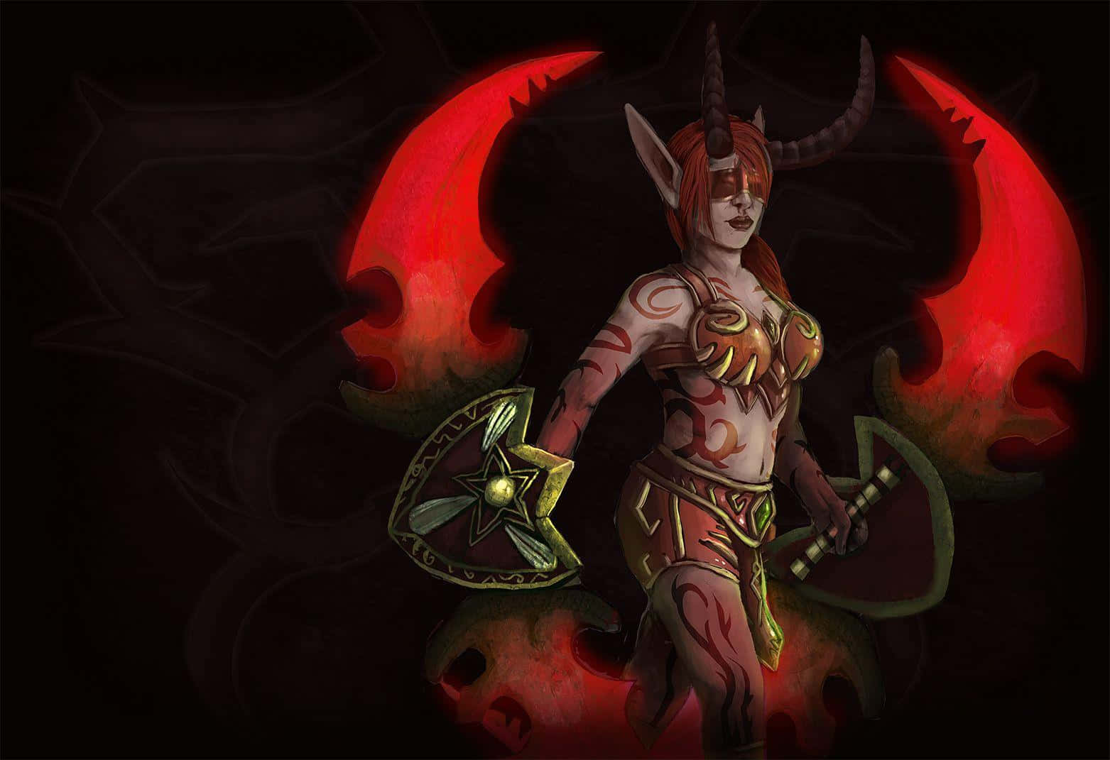 Download The Intense Demon Hunter From World Of Warcraft Wallpaper
