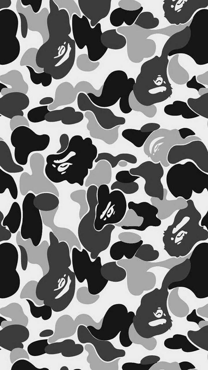 Gray Black Bape Wallpaper