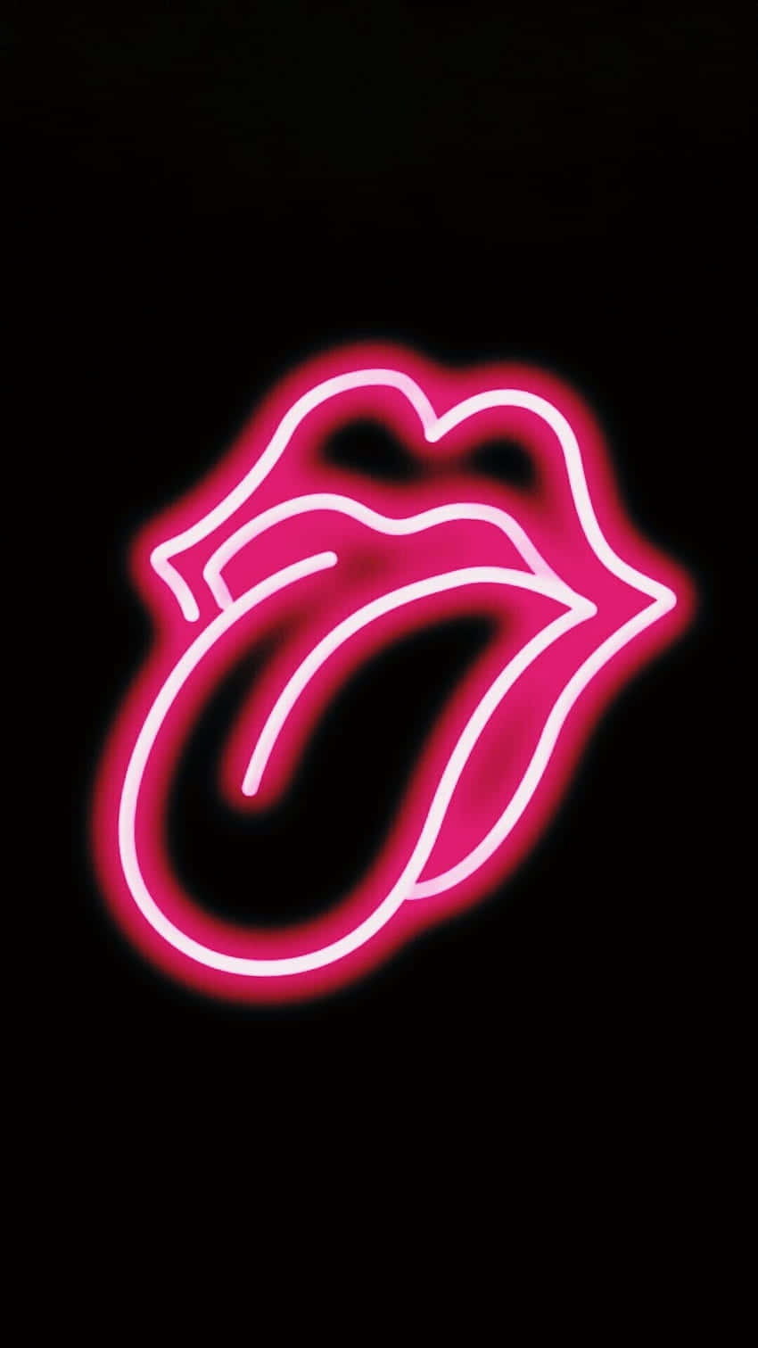 Download Neon Pink Lips Aesthetic Wall Art Wallpaper
