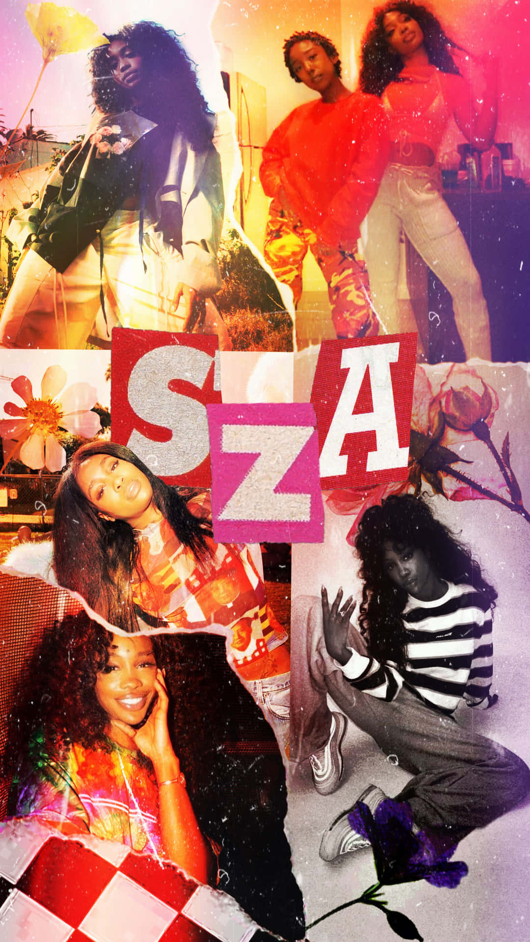 Download S Z A Collage Aesthetic Wallpaper