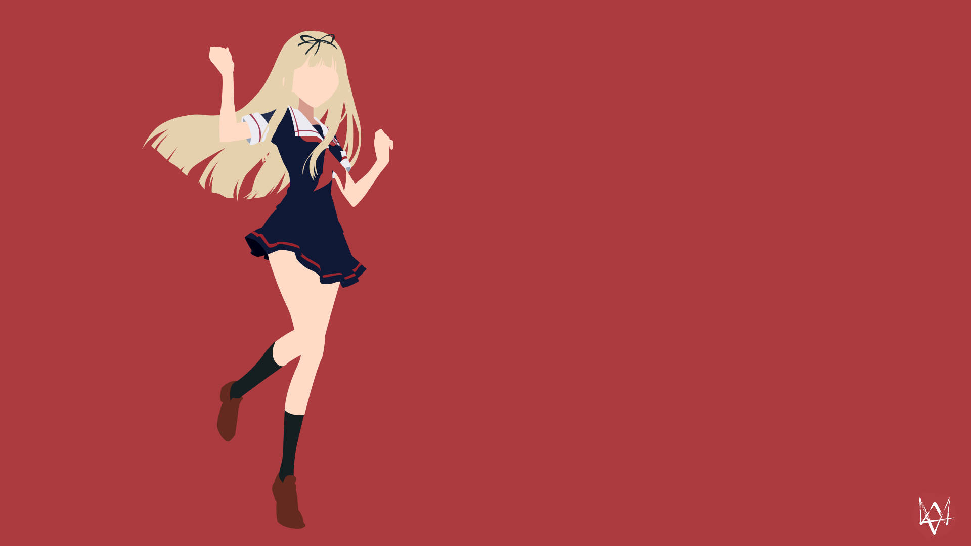 Download Yuudachi Minimalist Anime Wallpaper