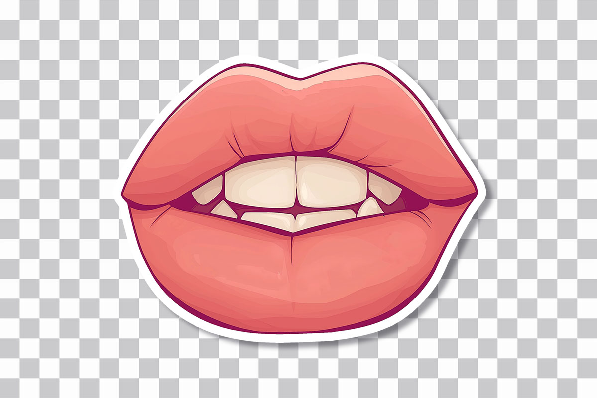 Biting Lips Baddie Aesthetic Sticker PNG Sticker