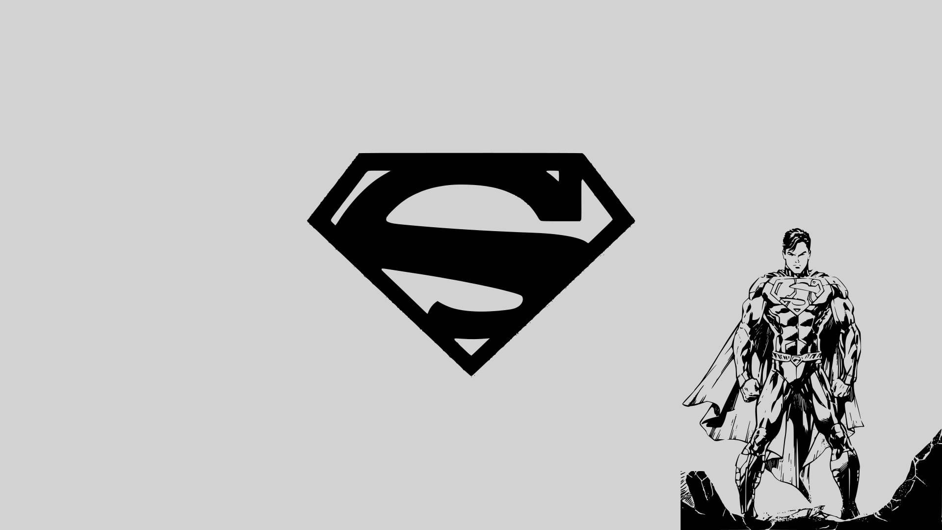 Download Black And White Superman Logo Wallpaper