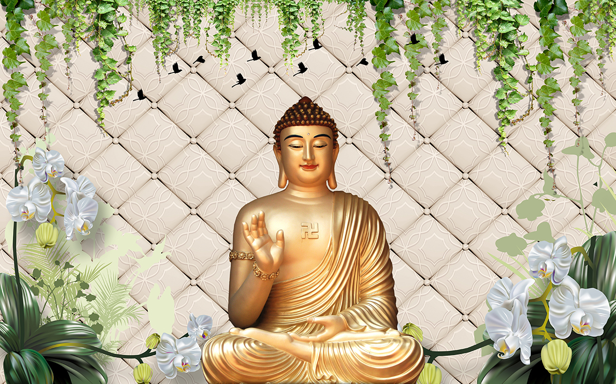 3D Buddha Wallpaper With Nature Background