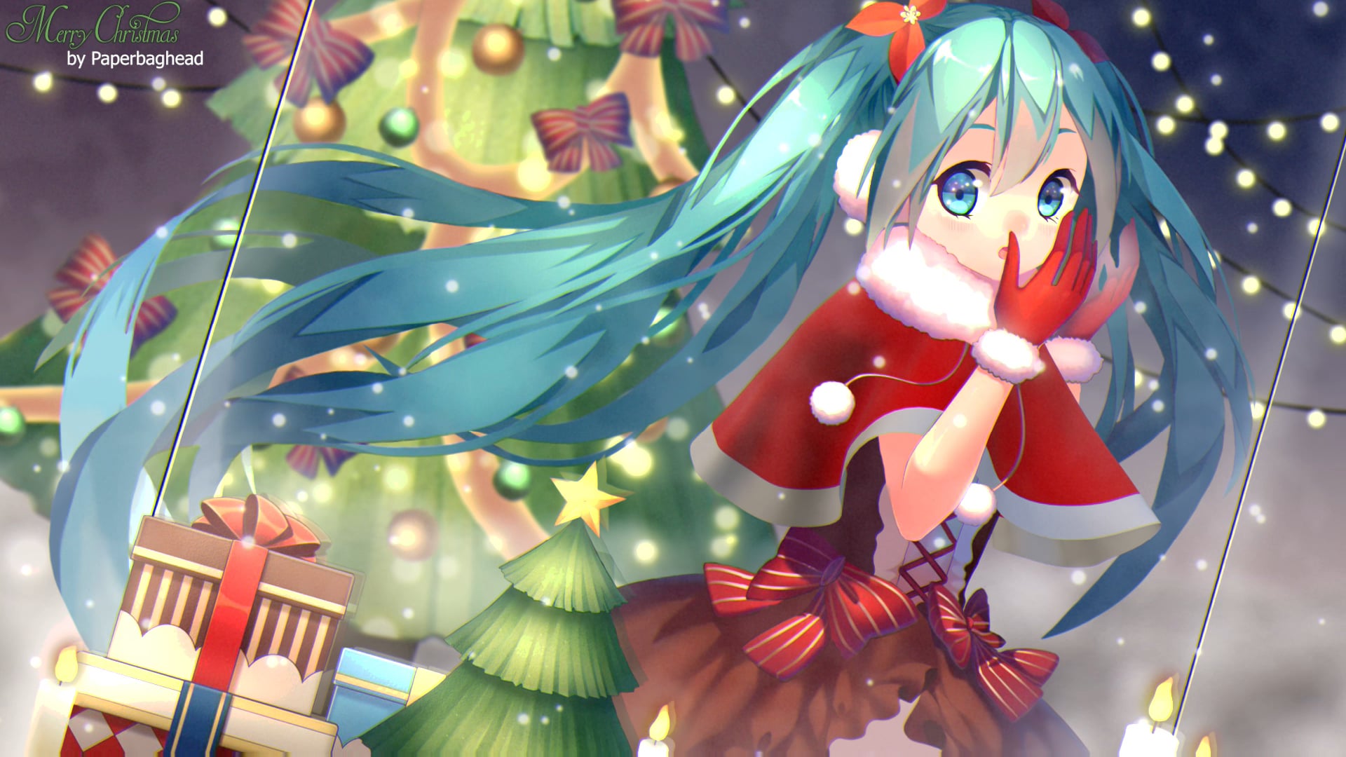 I made a Hatsune Miku Animated Wallpaper, Merry Christmas Everyone!