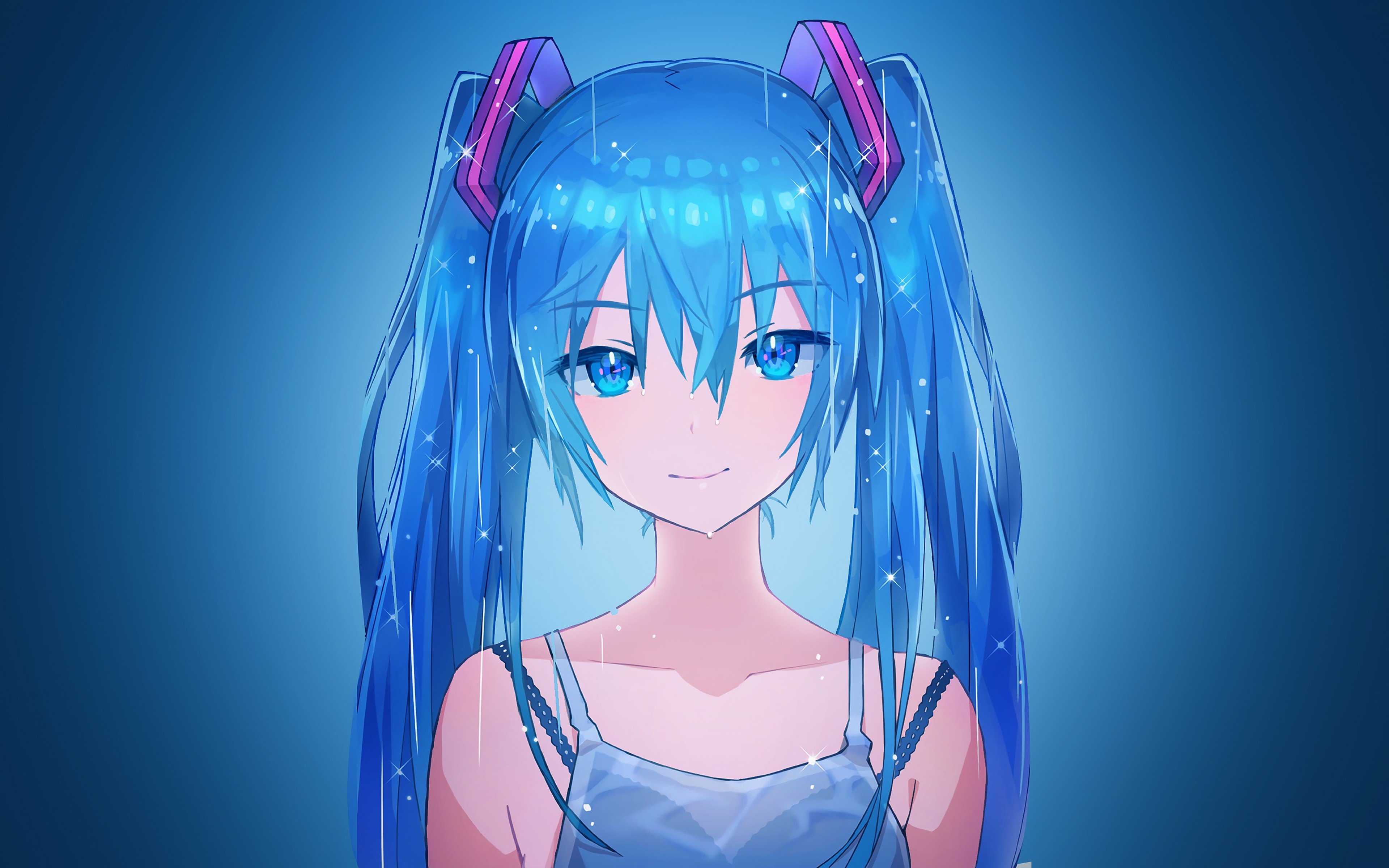 Hatsune Miku anime girl Wallpaper 4k for Desktop