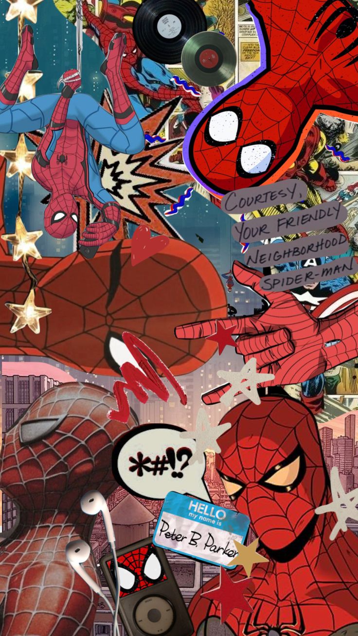Your Friendly Neighbourhood Spider Man #spiderman #peterparker #moodboard #collage #marvel