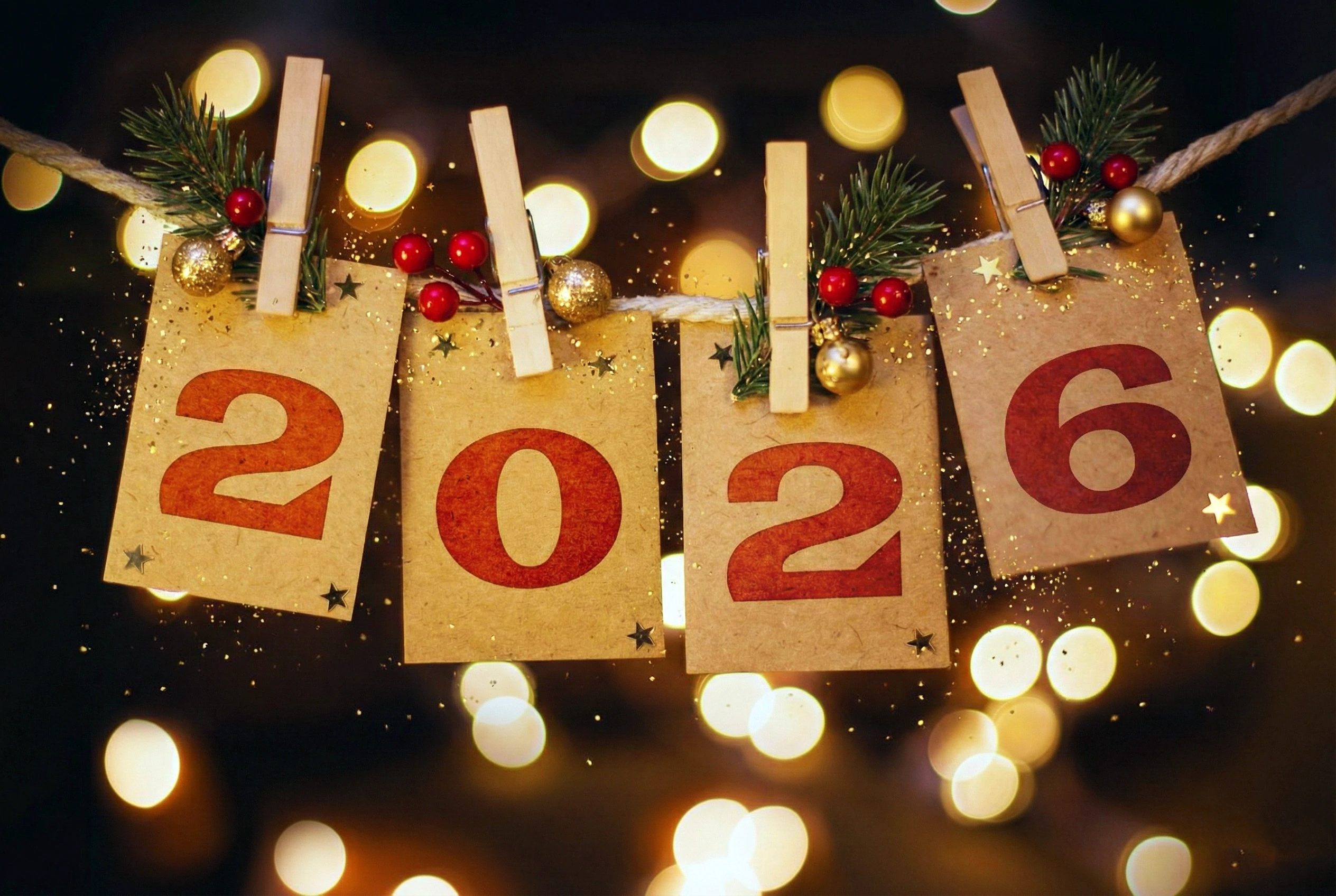 Happy New Year 2026 4k Ultra HD Wallpaper For Desktop PC [Beautiful BG Image]