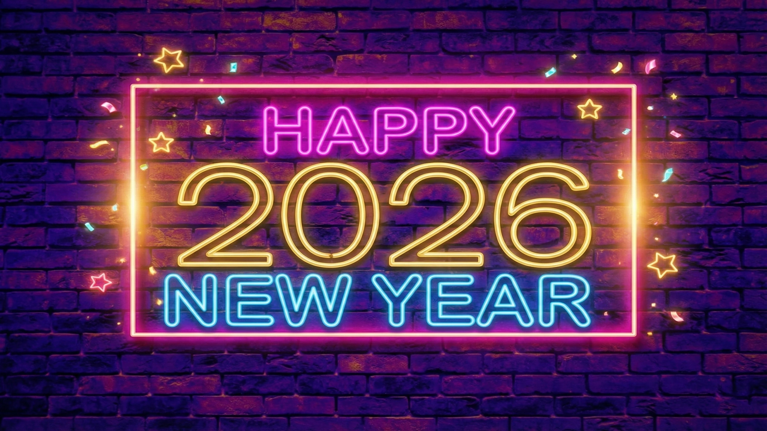 Happy New Year 2026 4k Ultra HD Wallpaper For Desktop PC [Beautiful BG Image]