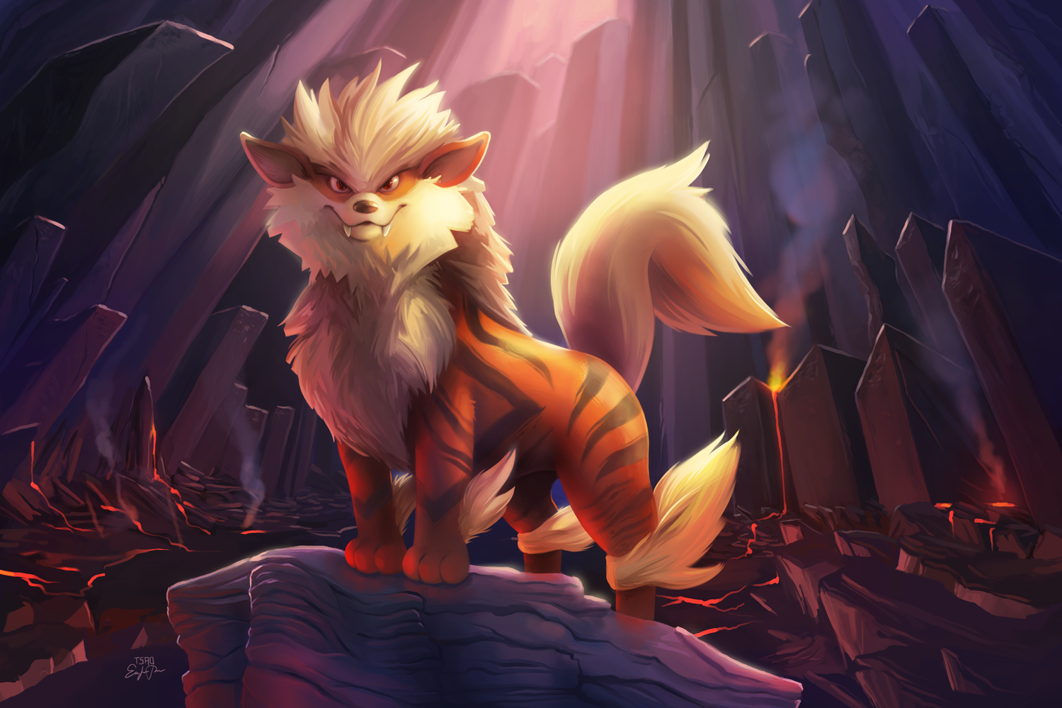 Arcanine HD Wallpaper: Epic Pokémon Landscape