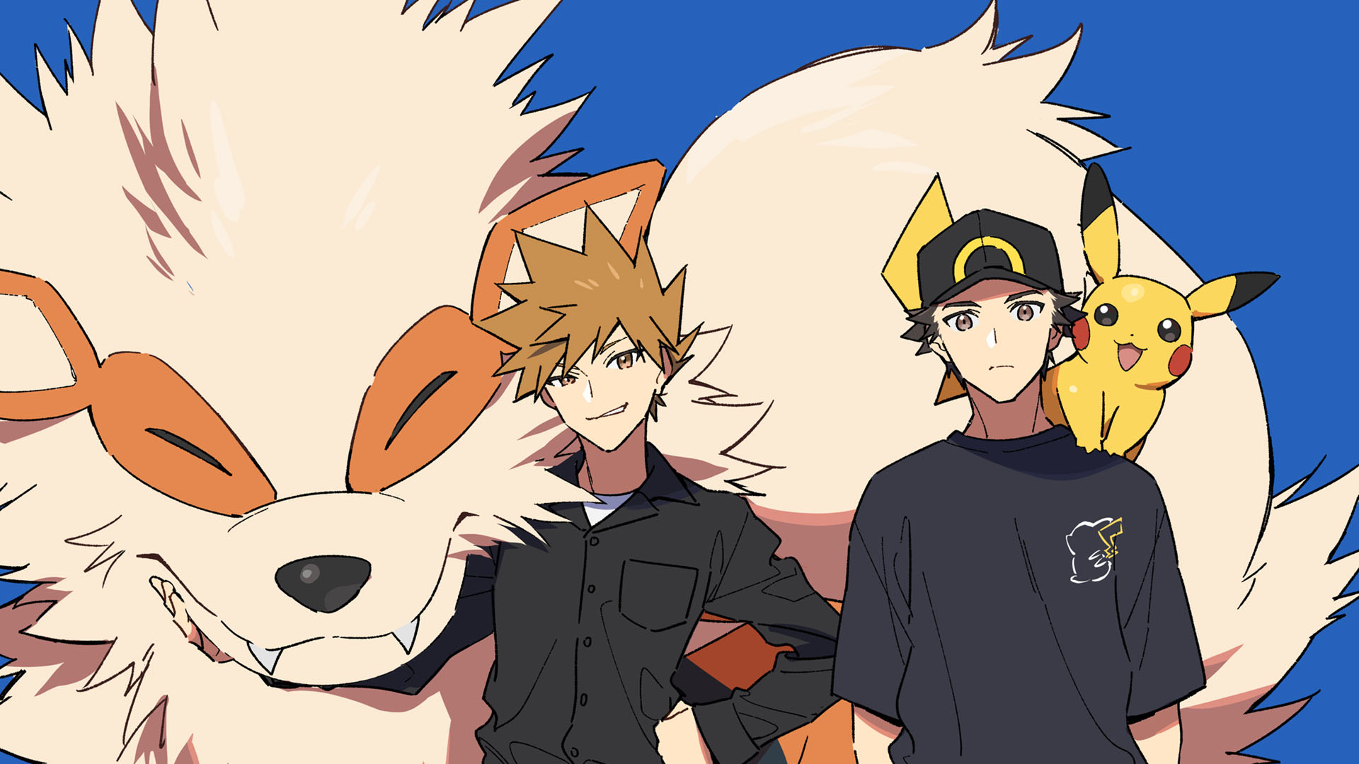 Arcanine Green Pikachu Red HD Pokemon Wallpaper