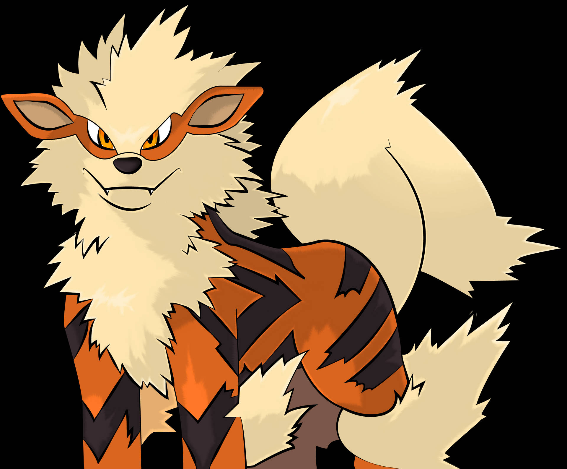 Download Arcanine Posing White Background Wallpaper