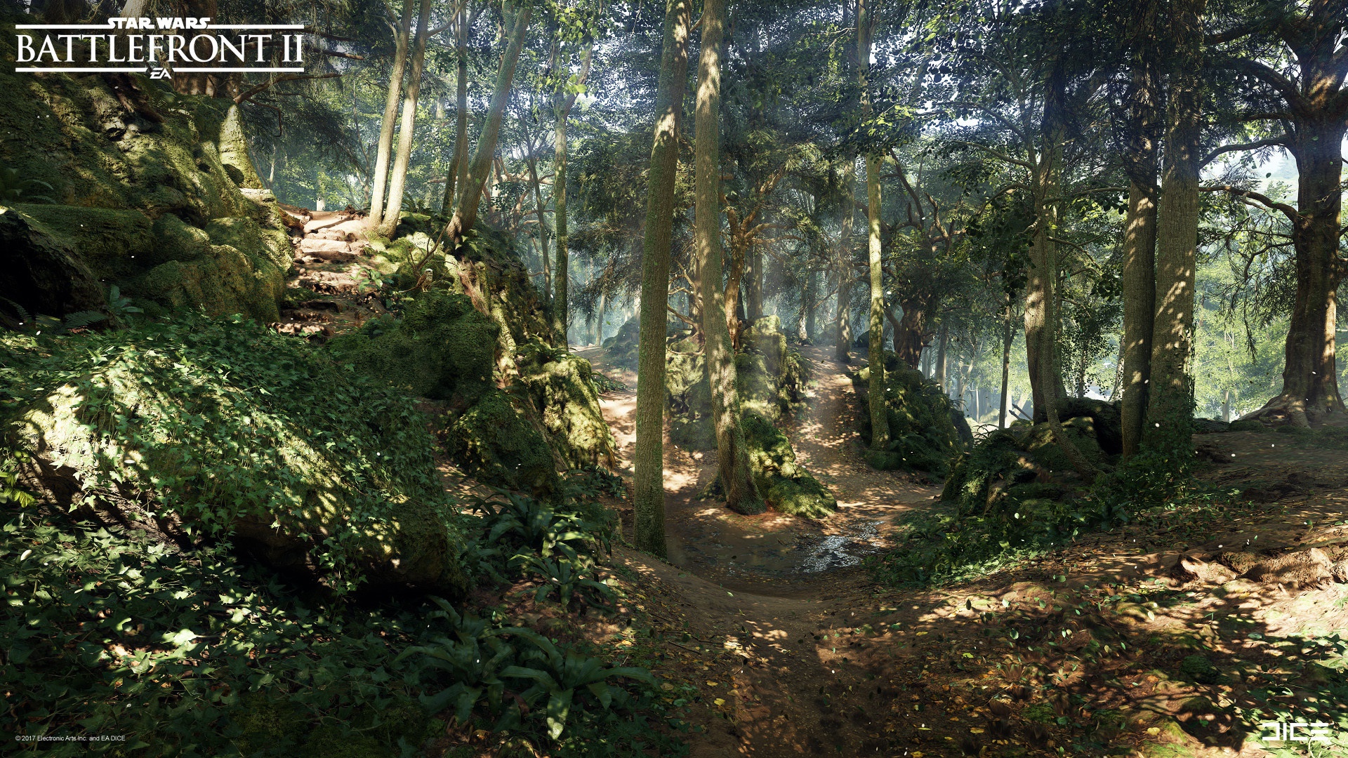 Wallpaper forest, nature, trail, Star Wars Battlefront 2, Mazs Castle Forest for mobile and desktop, section игры, resolution 1920x1080