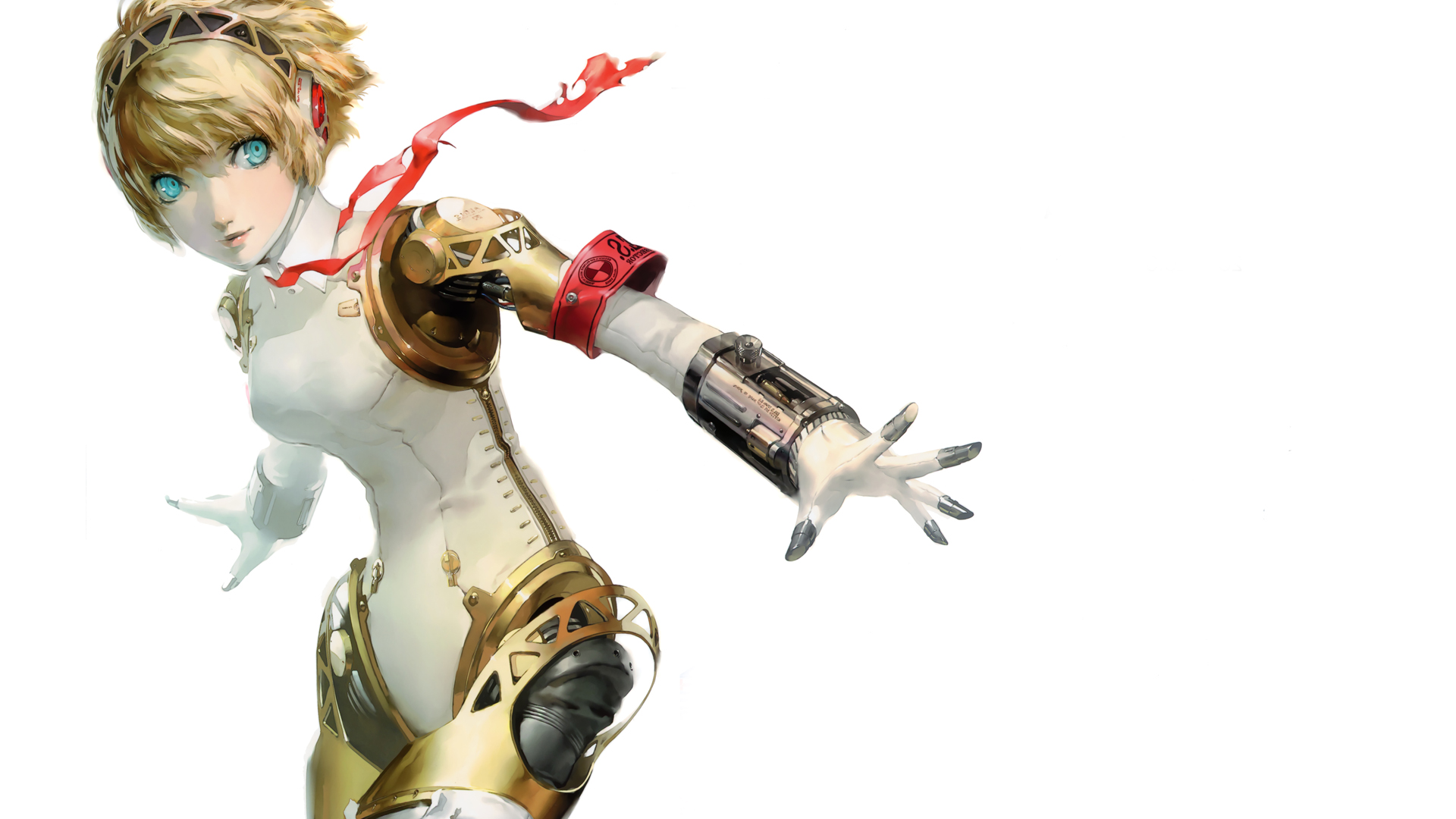 cyborg, Cyberpunk, Anime, Anime Girls, Robot, Persona Series, Aigis, Simple Background Wallpaper HD / Desktop and Mobile Background