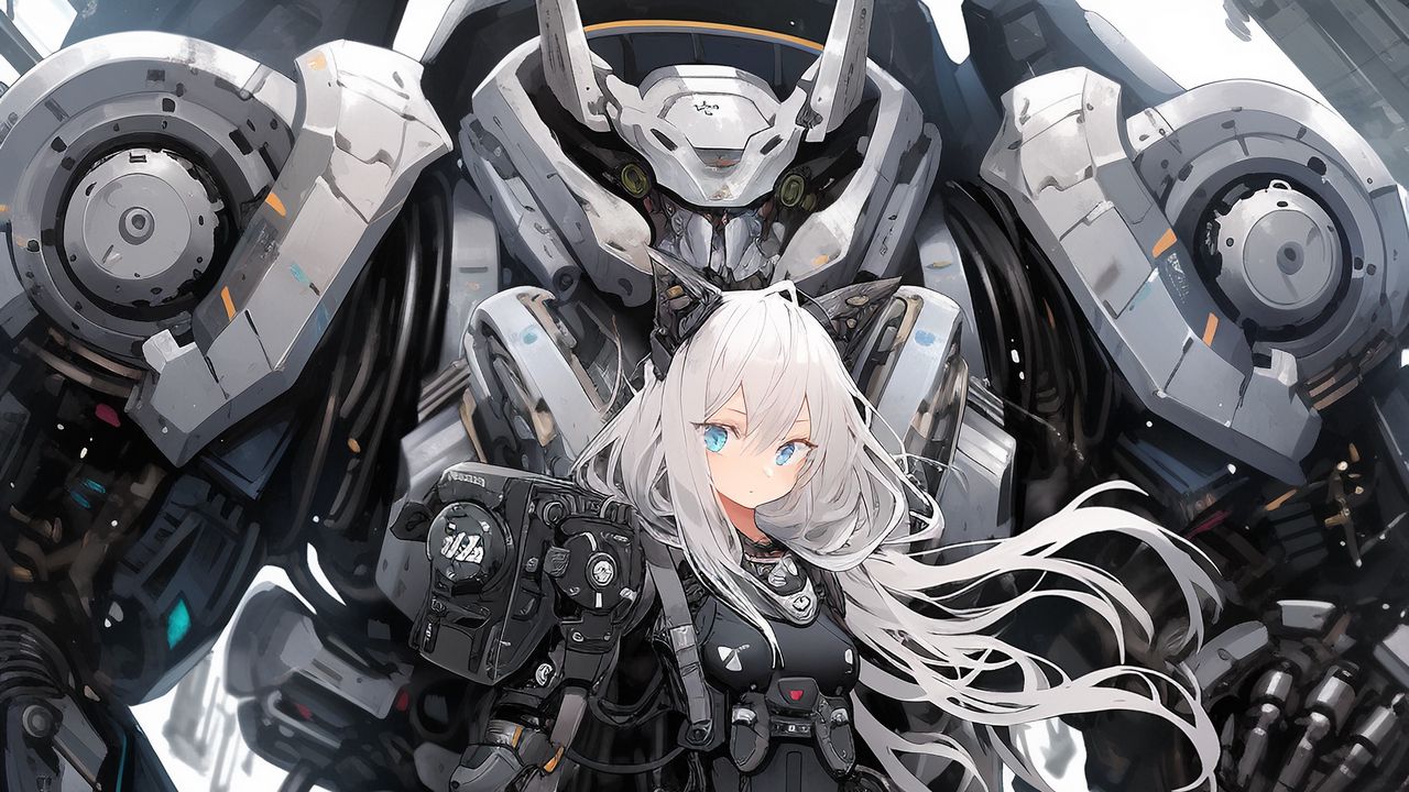 Wallpaper girl, warrior, robot, anime hd, picture, image