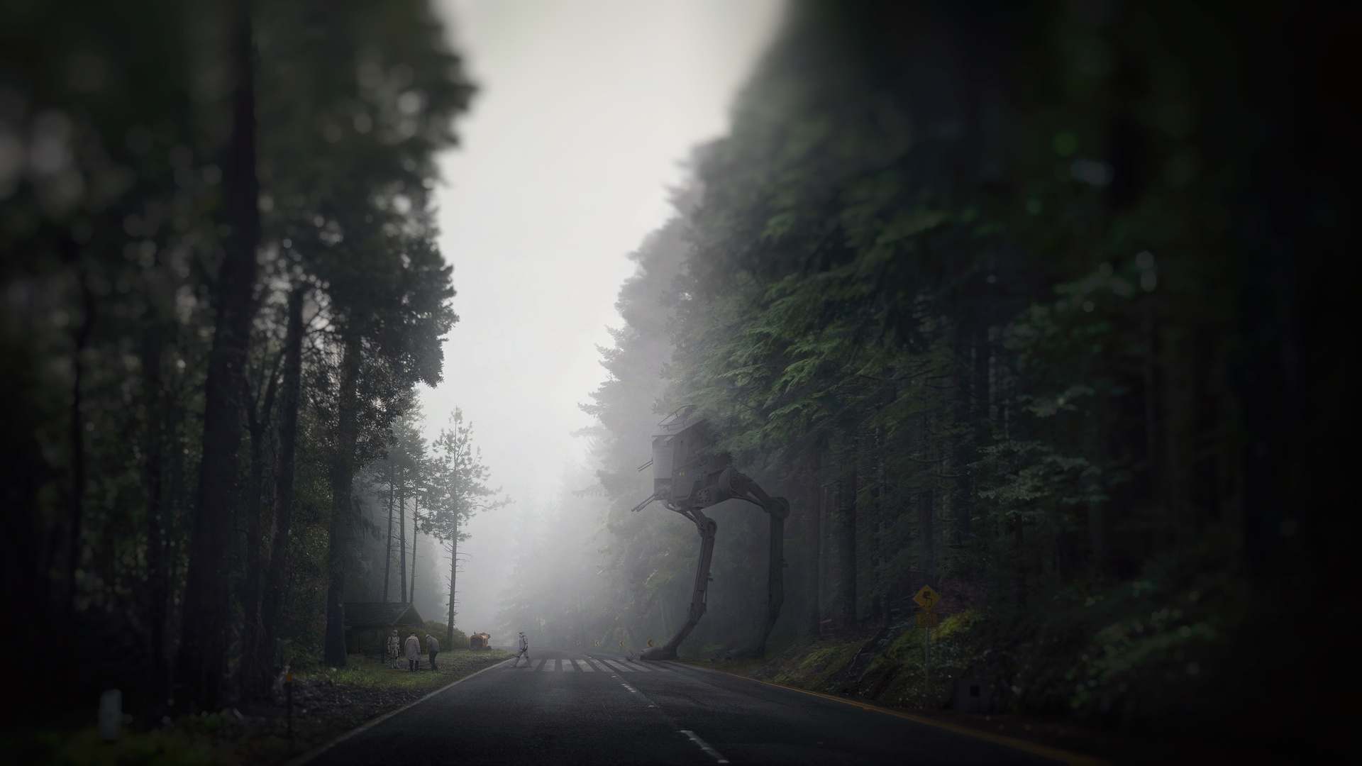 Wallpaper road, forest, fiction, Star Wars, Dark Side, fantasy, forest, Star wars for mobile and desktop, section фантастика, resolution 1920x1080