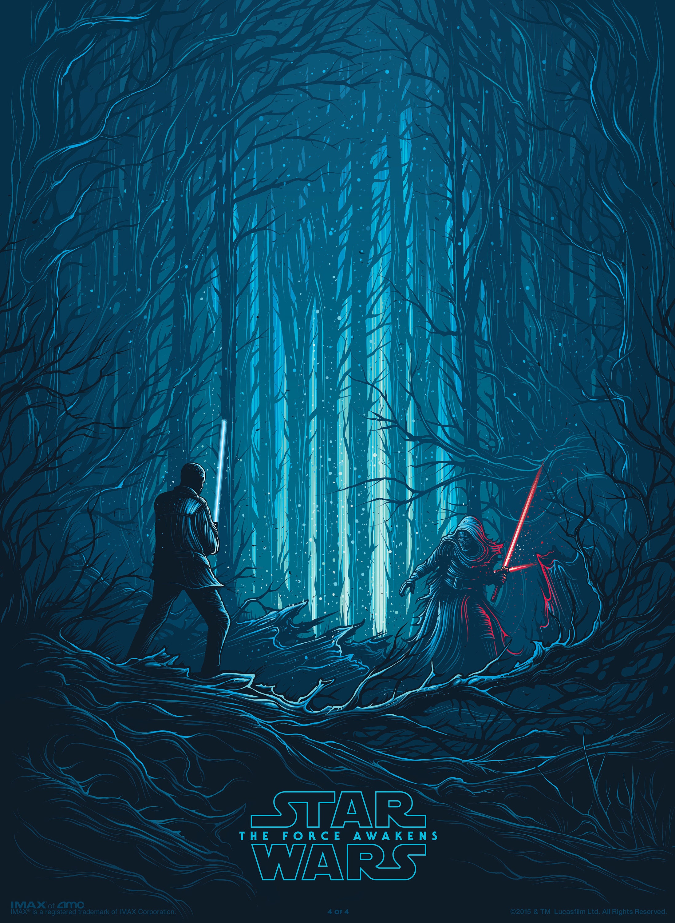 Star Wars the Force Awakens Fin & Kylo Forest Poster Cross Stitch Pattern