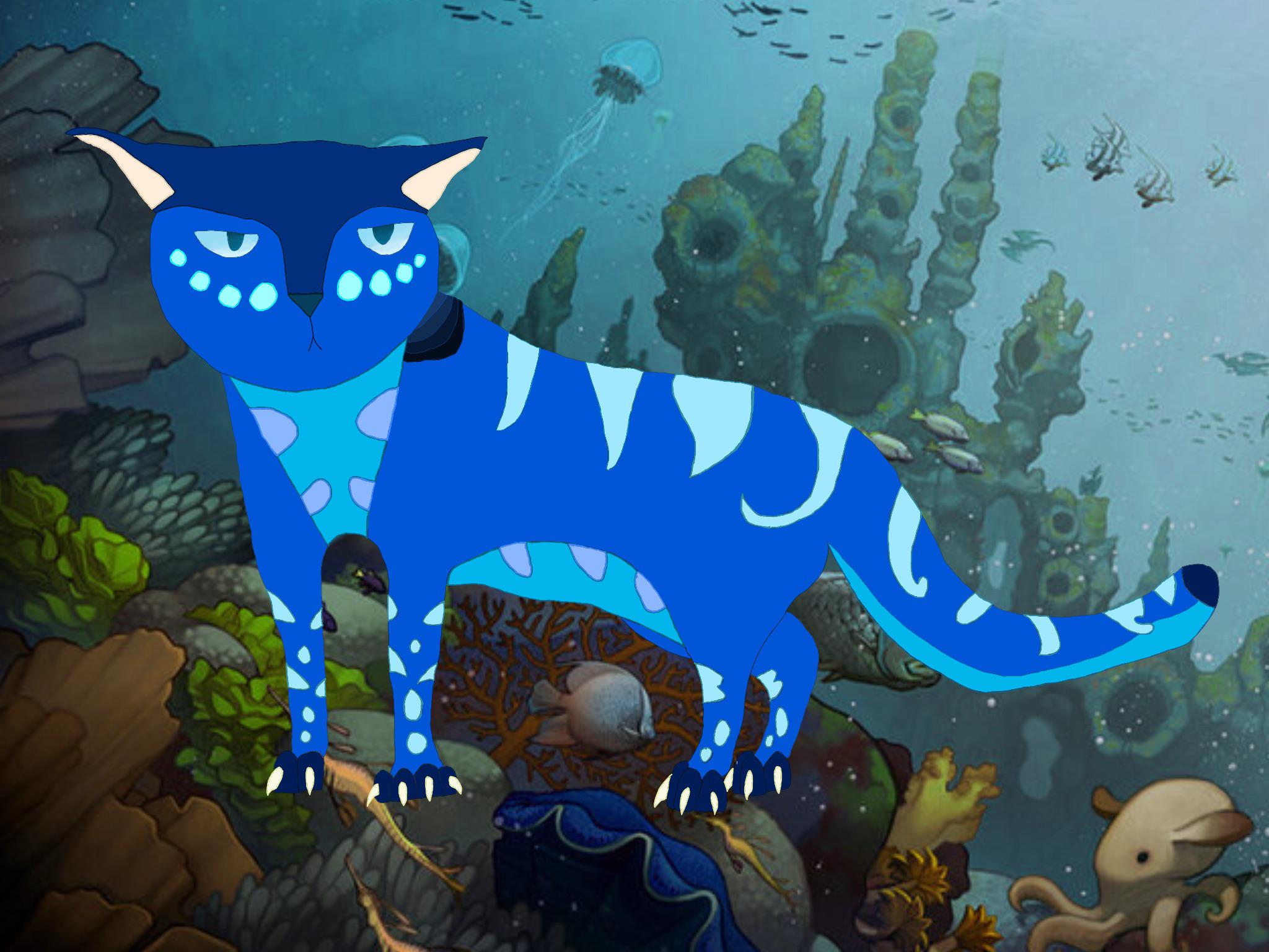 Drawing every Wings of Fire character as a cat day two, Princess Tsunami!