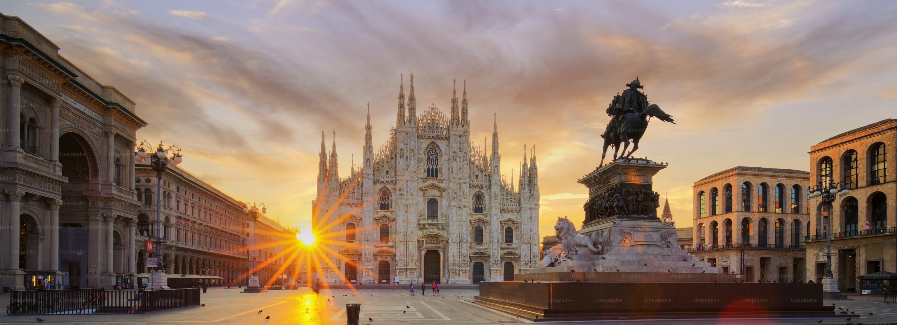 Duomo at sunrise, Milan, Europe. photo