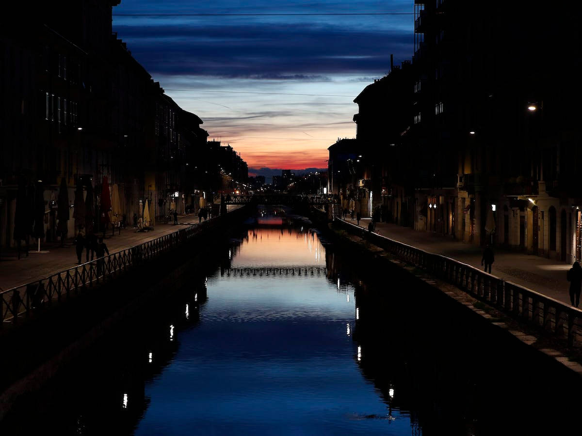 Download Navigali Canal At Milan City At Night Wallpaper