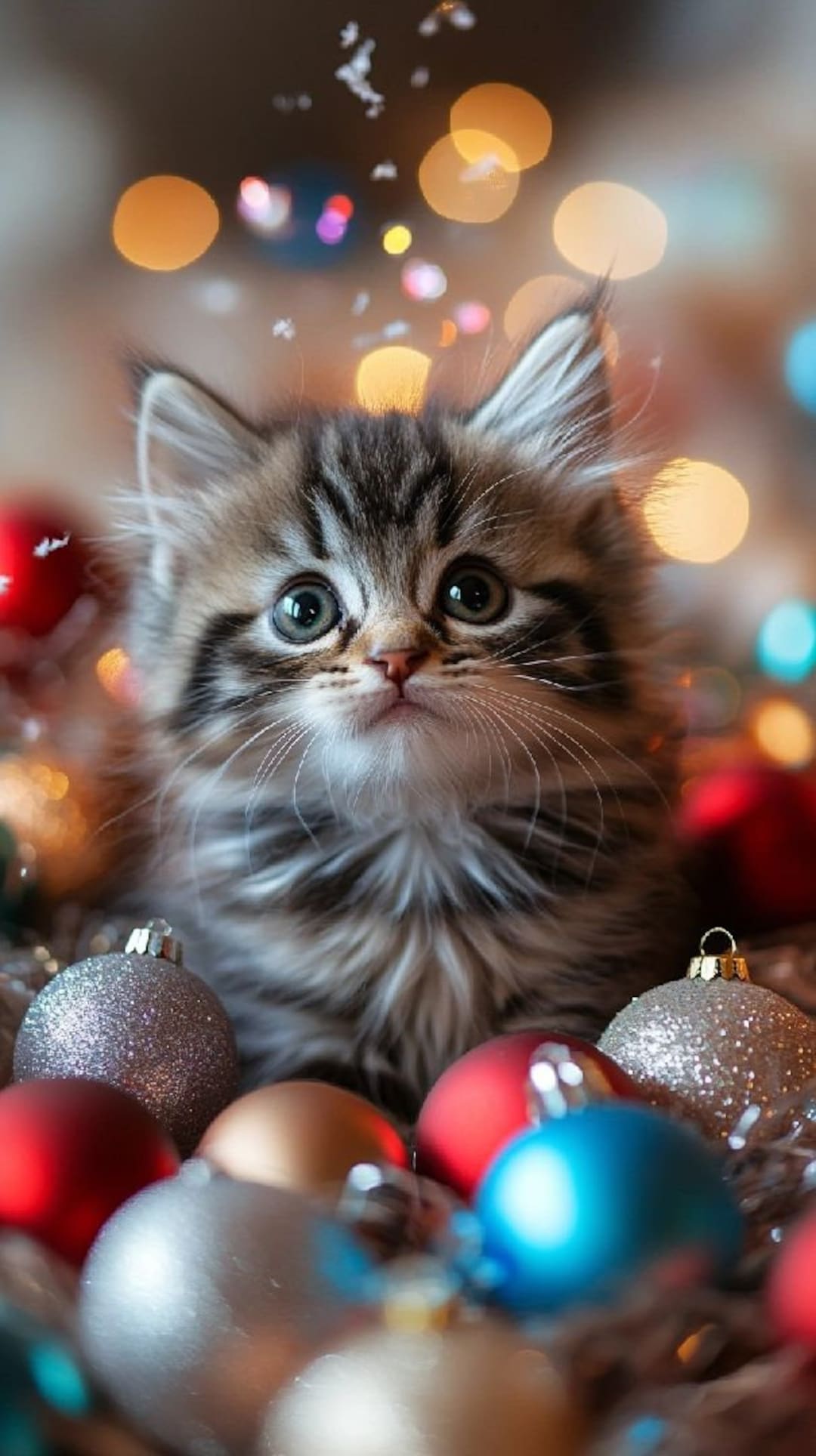 Adorable Christmas Kittens! Digital Image