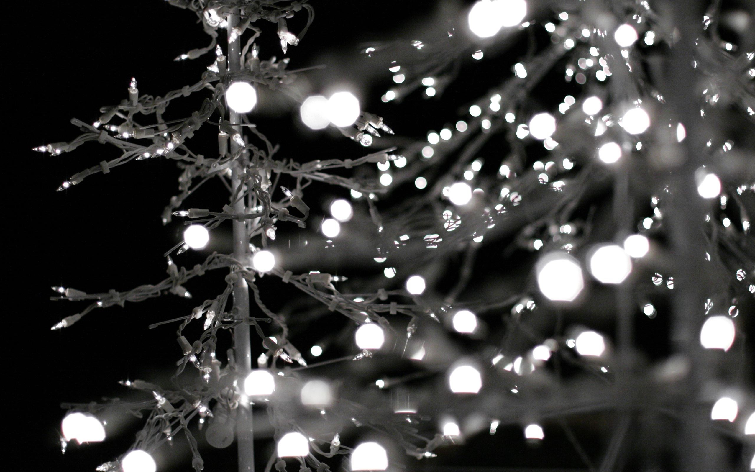 Download Black & White Christmas Lights Holiday Christmas HD Wallpaper