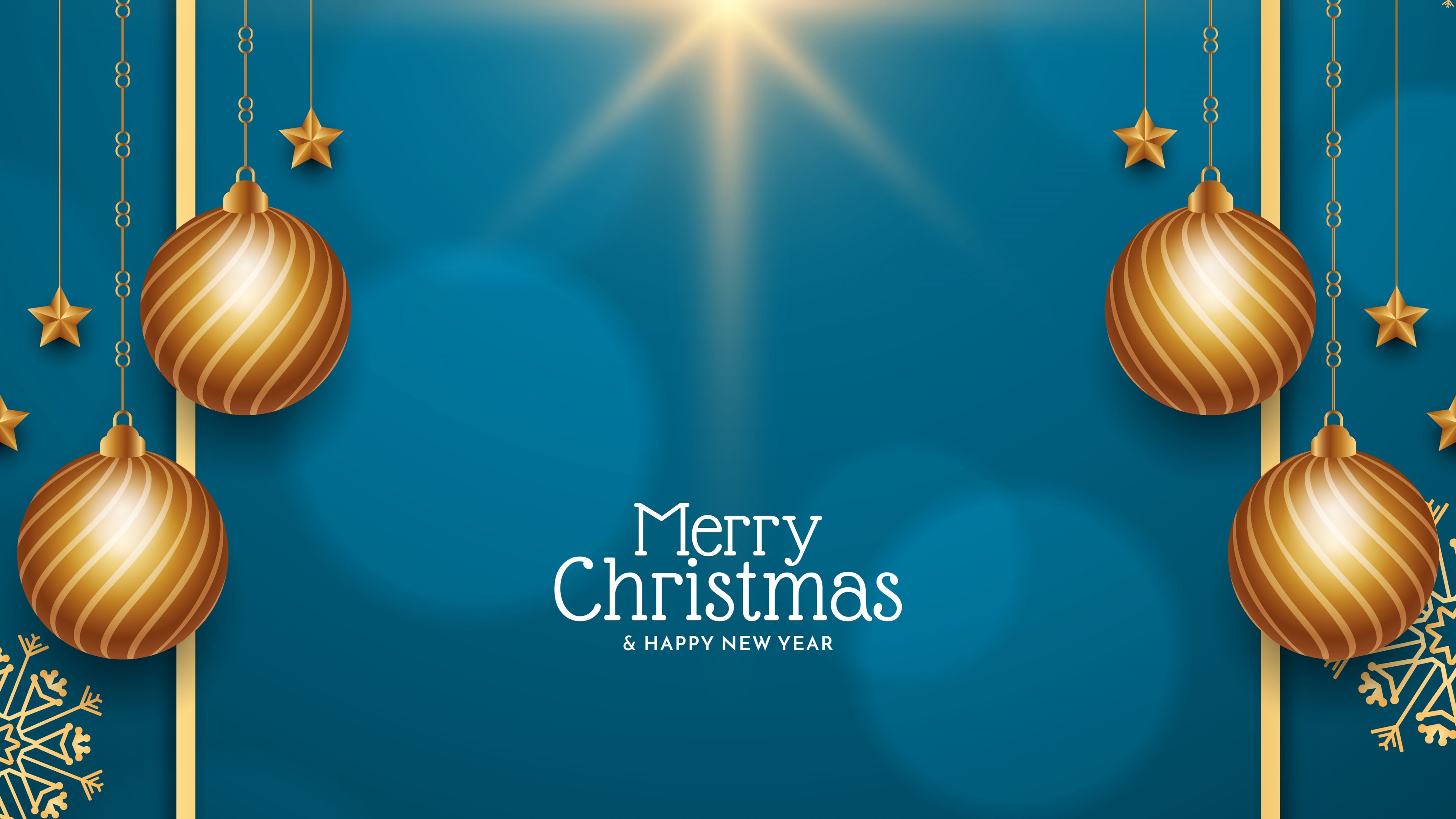 Merry Christmas And Happy New Year 4K 5K HD Christmas Wallpaper