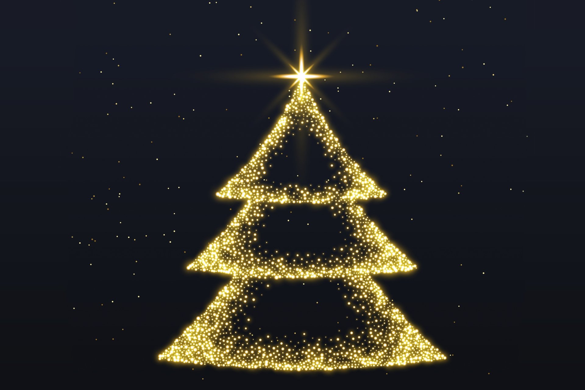 Golden Sparkle Christmas Tree