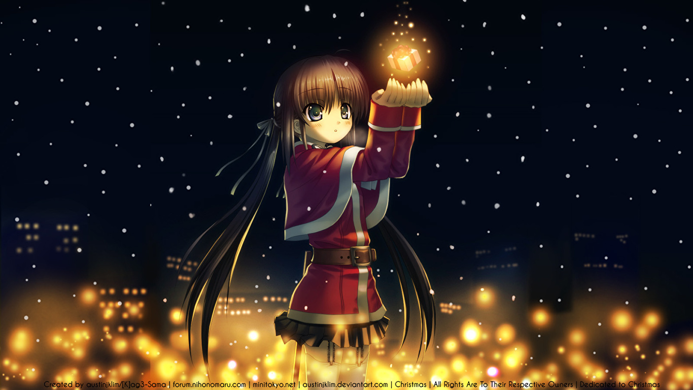 Desktop Wallpaper Christmas Anime 1366x768