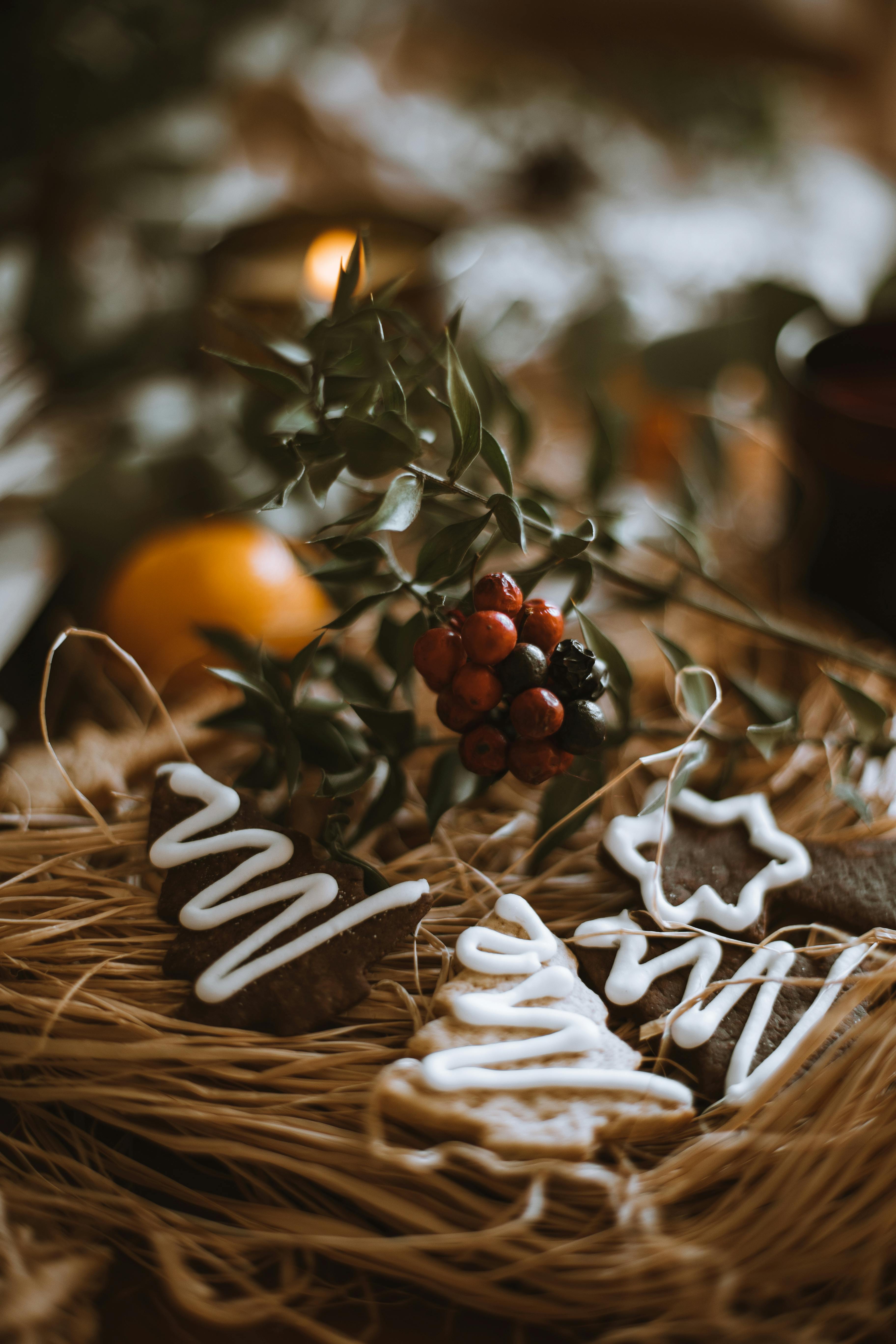 Christmas Baubles in a Basket Under a Christmas Tree · Free